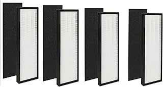 D-TEND 4 Pack True HEPA Filter and 4 Pack Activated Carbon Pre-Filters Compatible with Germ Guardian FLT4825 Air Purifier, Filter B Fits AC4825, AC4825E, AC4300, AC4800, AC4900, AC4850 Model