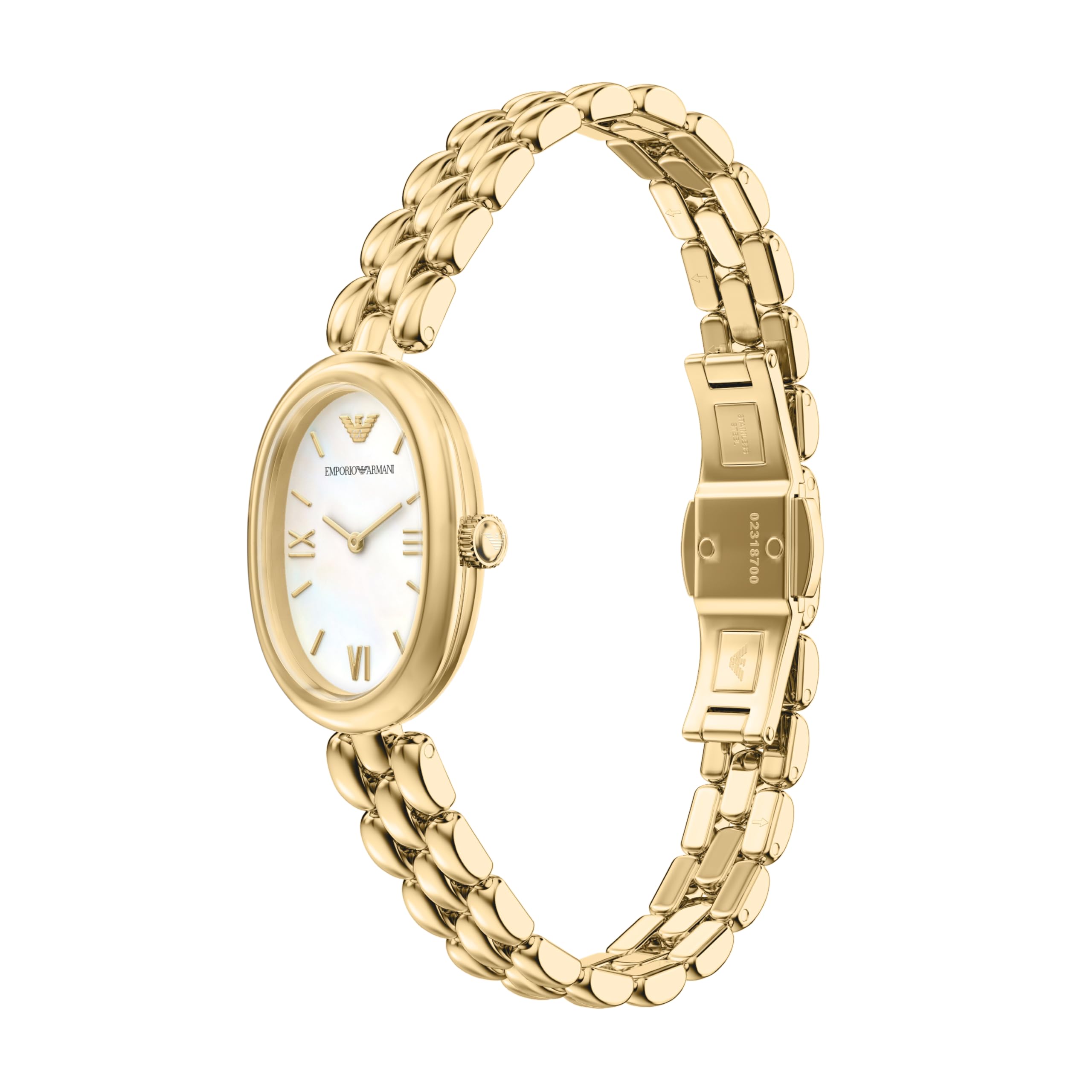Emporio Armani Mujer Reloj de 28MM de Acero Inoxidable Tono Dorado, AR11777