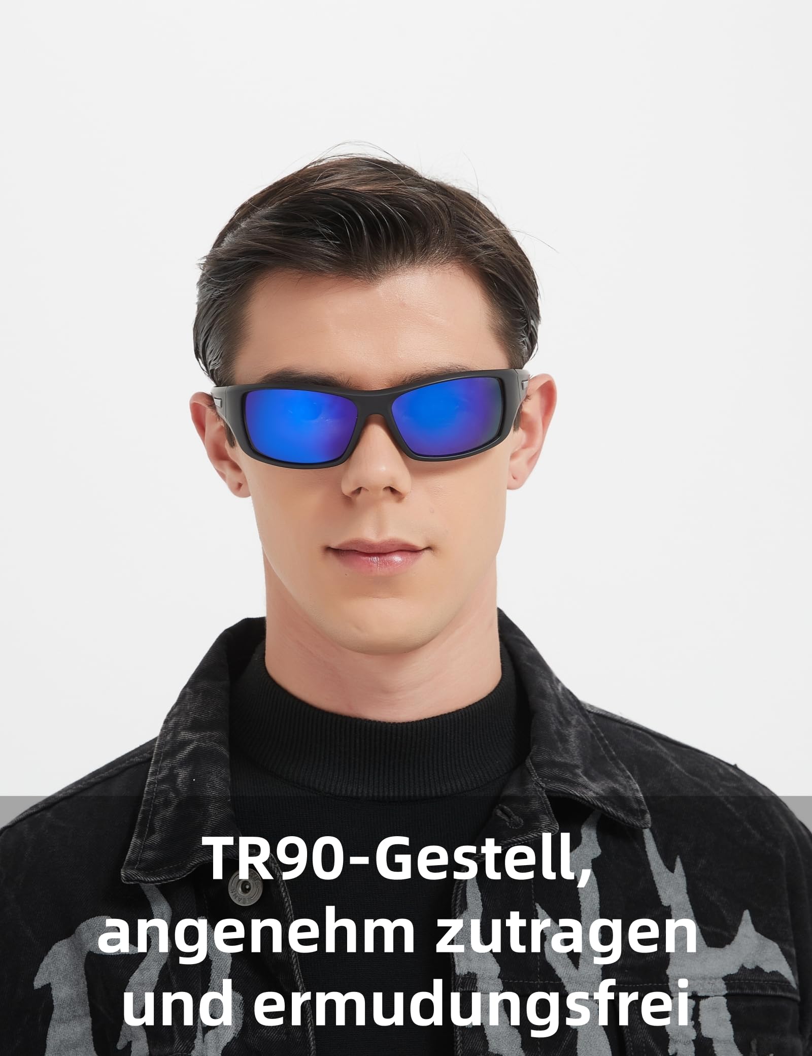 PUKCLAR Okulary przeciwsłoneczne męskie z polaryzacją okulary sportowe okulary rowerowe okulary kierowcy UV400 ochrona Cat 3 TR90