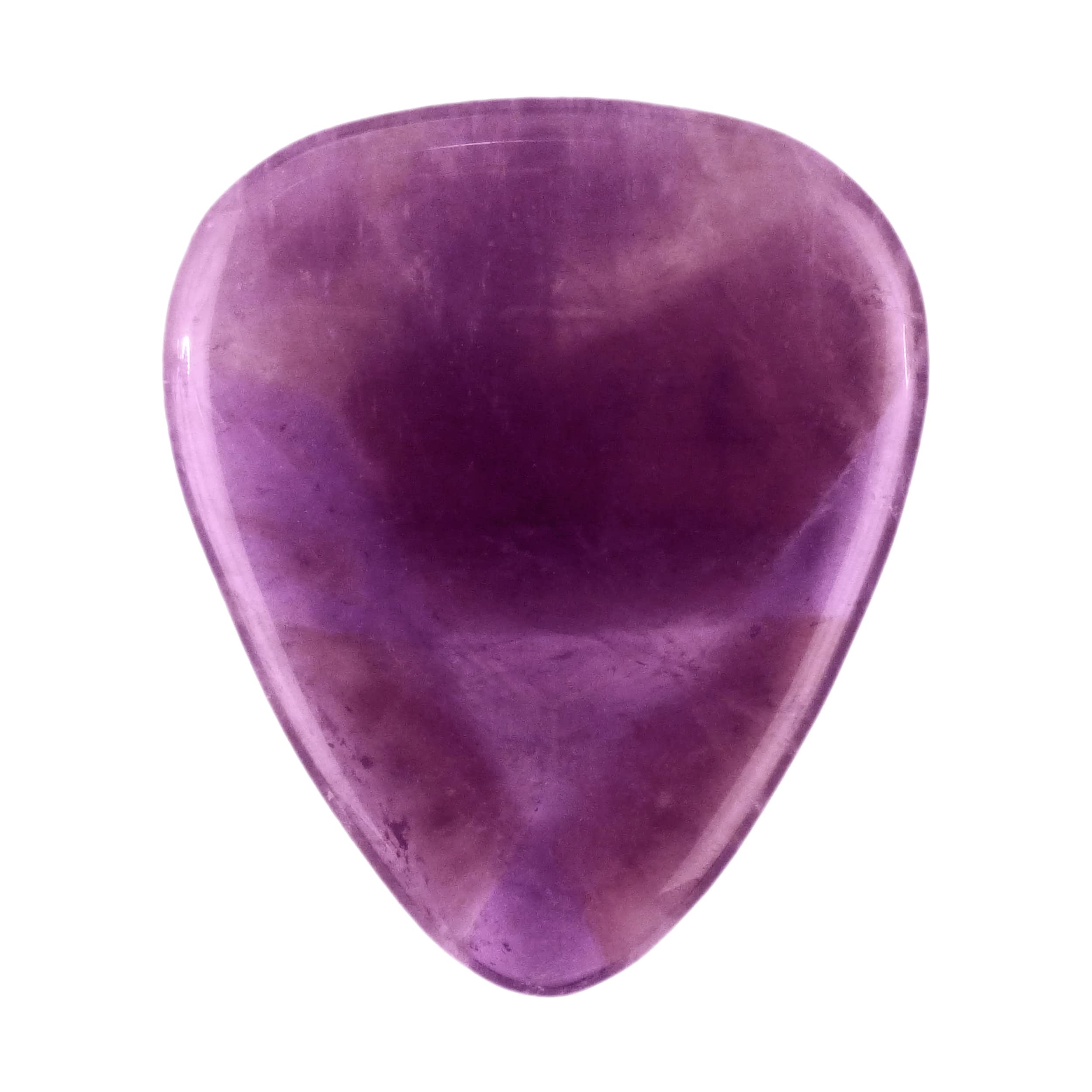 Amethyst Stone Guitar Or Bass Pick - 3.0 mm Ultra Heavy Gauge - 351 Shape - Specialty Handmade Gemstone Exotic Plectrum - 1 Pack