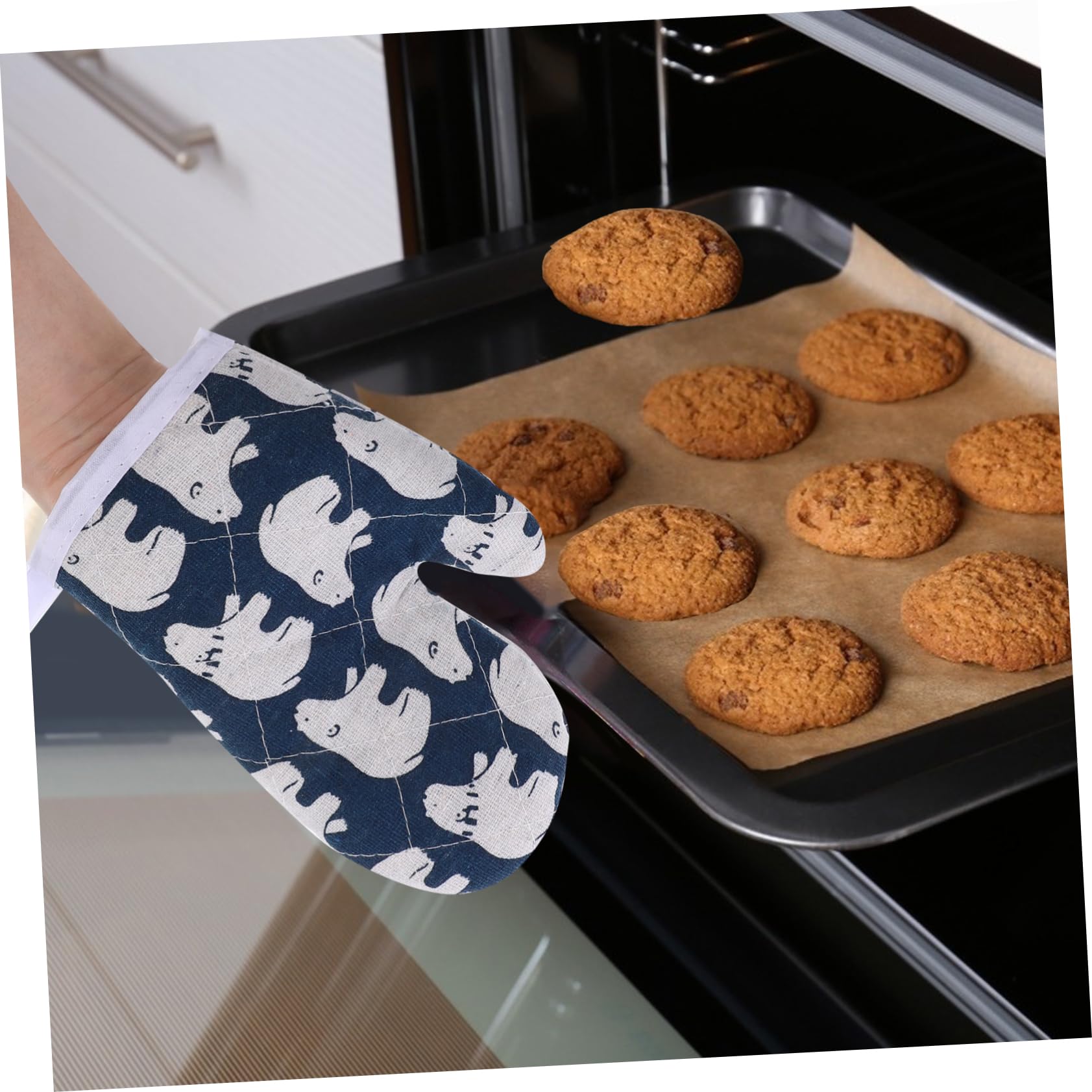 Amosfun Ofenhandschuhe Kinder - Hitzebeständig Rosa 2 Stück