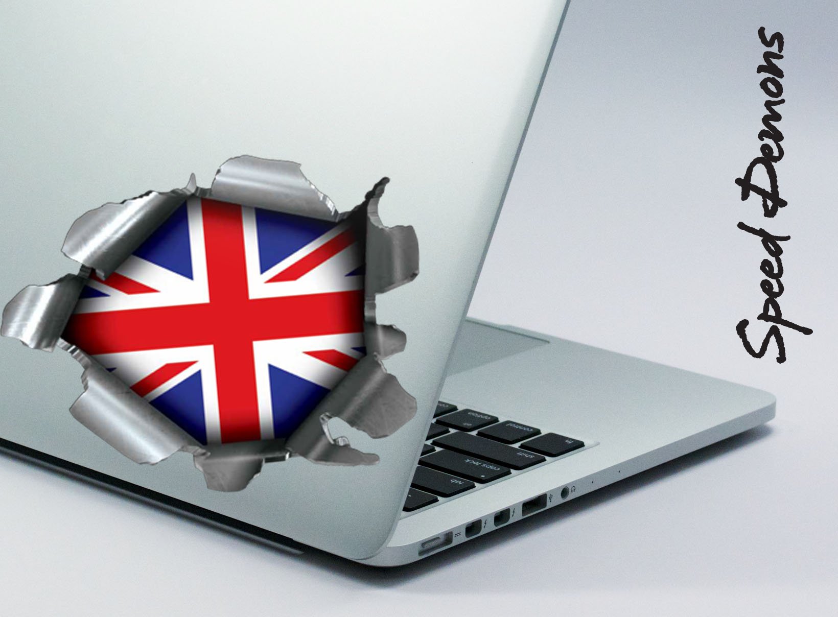 Speed Demons Pride Burst RIP Torn Tear Sticker Graphic SELF Adhesive for Any Surface Including LAPTOPS and Cars - Union Jack Flag — view 2