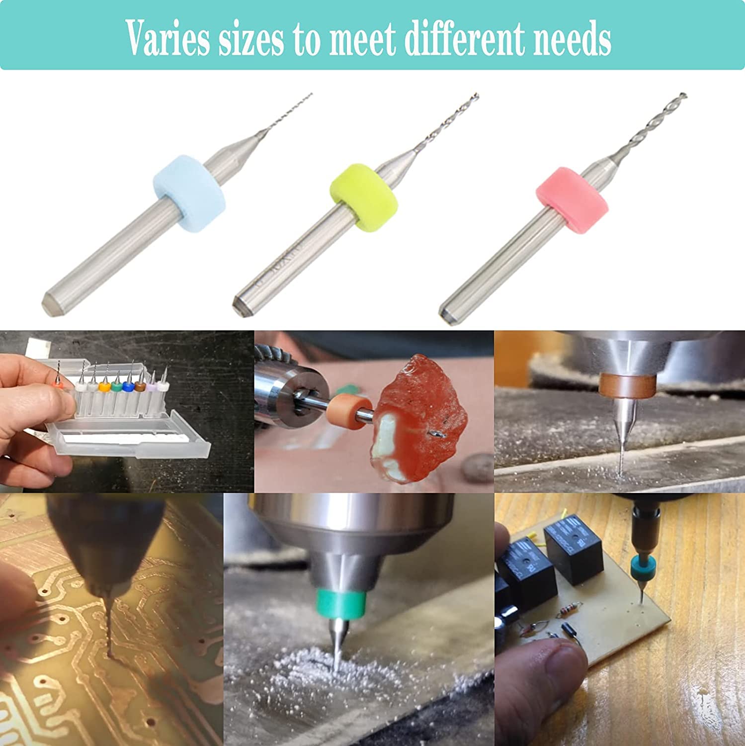 Set 10 Punte Micro Trapano Per PCB - Diametri 1.1-2.0mm - Per Circuiti, Gioielli, Modellismo - Foto 9