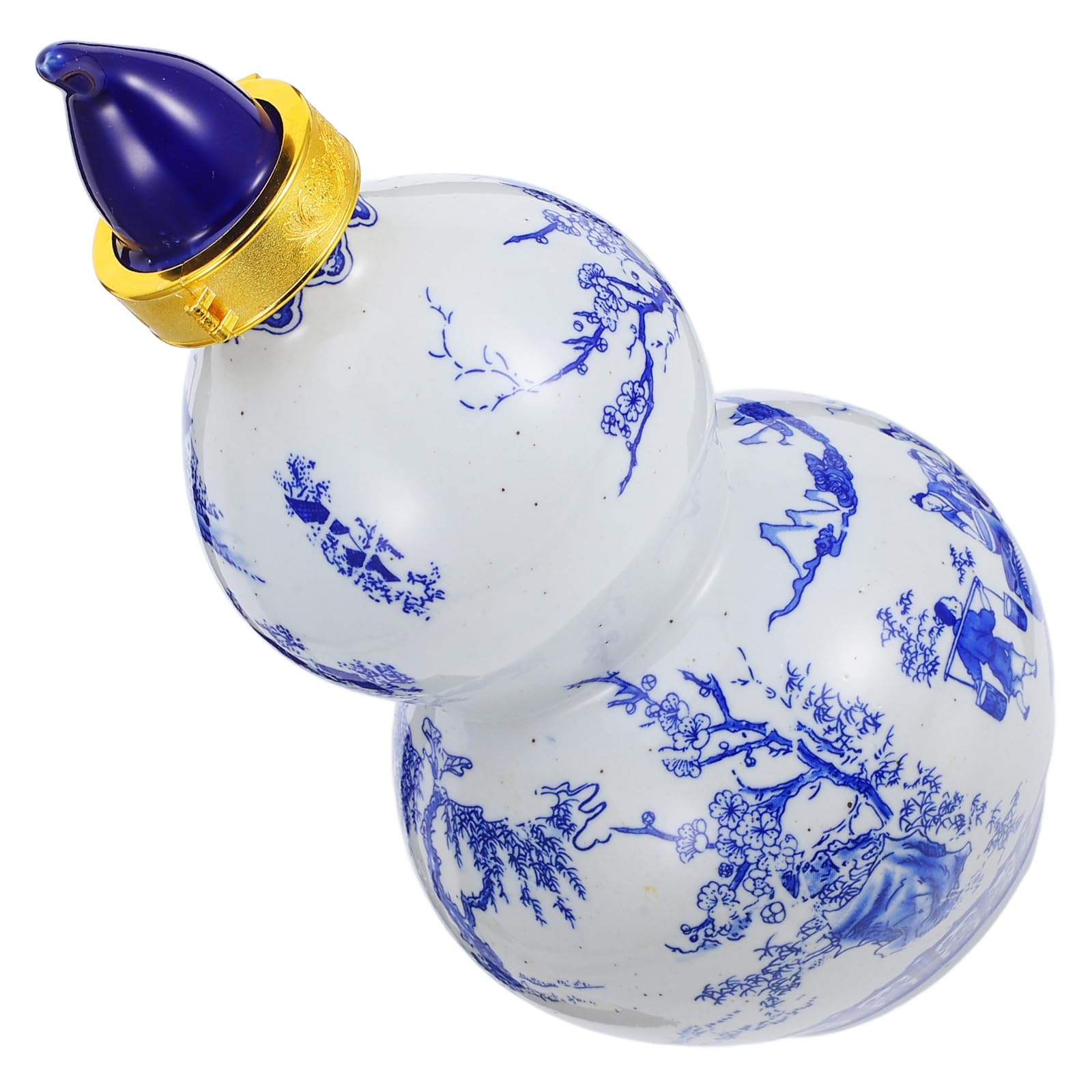 Brocca di Vino in Ceramica a Zucca Blu Stile Vintage Retrò