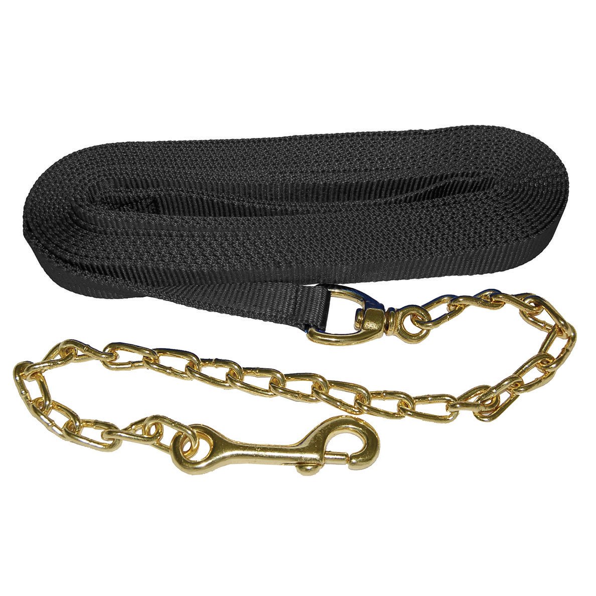 Jack's Lunge Line Nylon with Chain 25 Ft (Black)