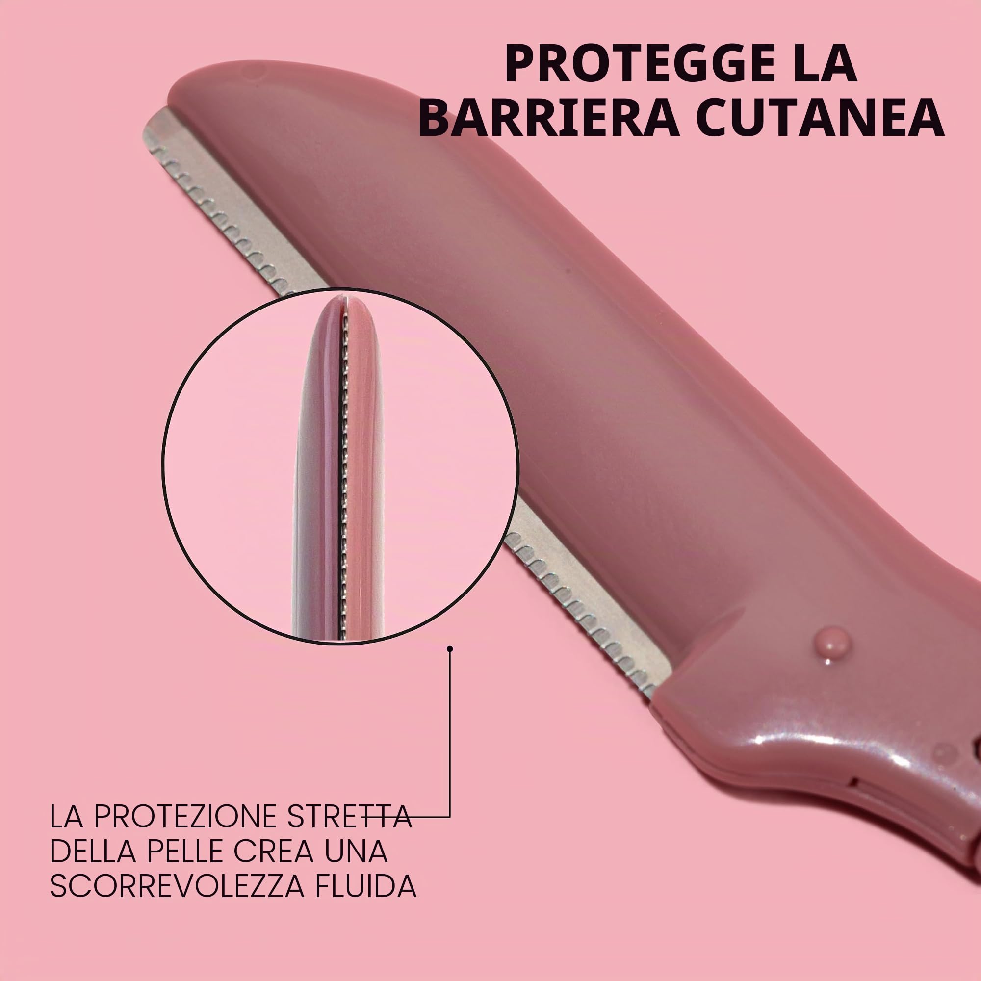 Japonesque Dermaplaner rasoi per il viso per l'esfoliazione e la rimozione dei peli, aumenta l'assorbimento di siero e crema idratante e la luminosità della pelle