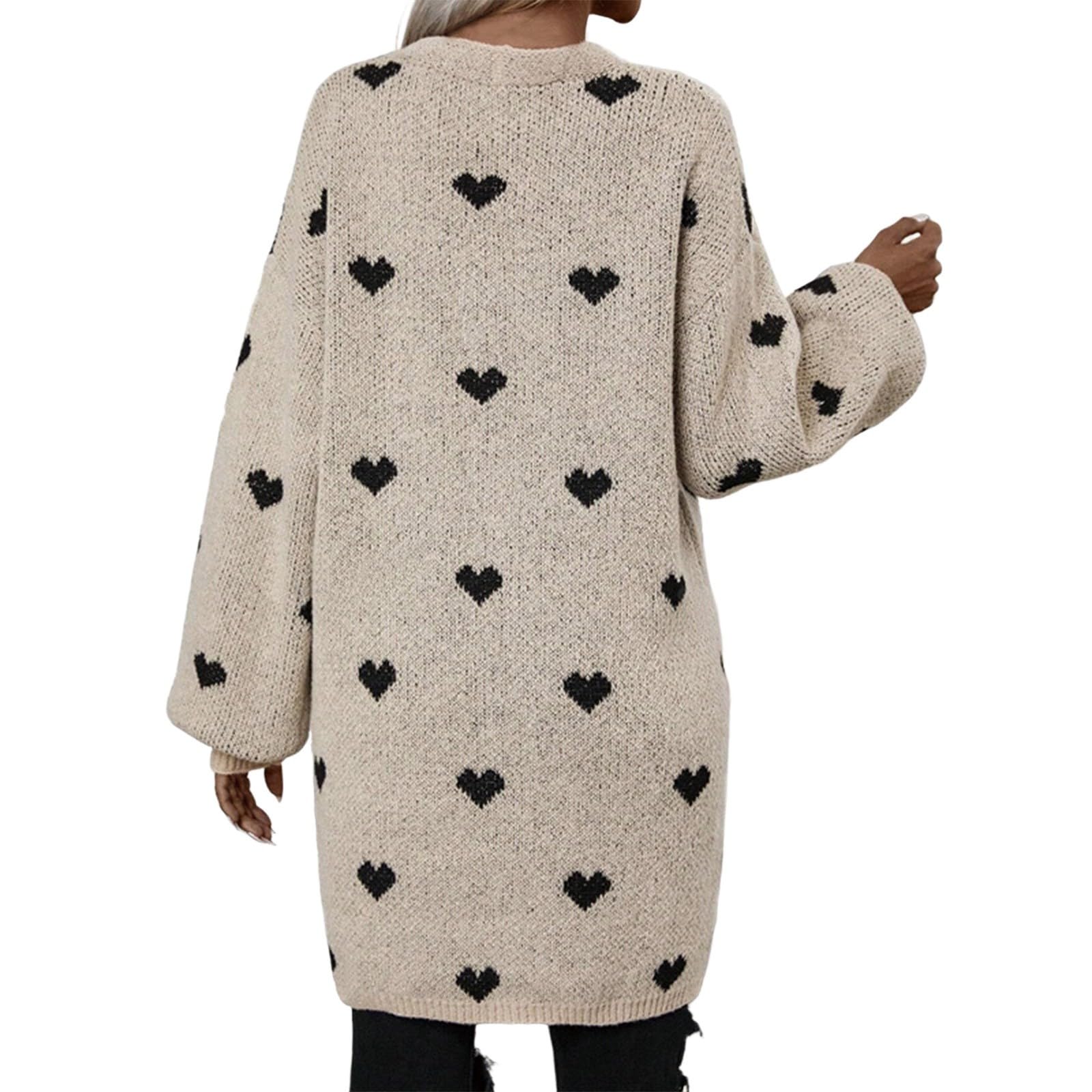 Generisch Cárdigan elegante y largo de punto jacquard – versátil chaqueta casual para comodidad y estilo diario.