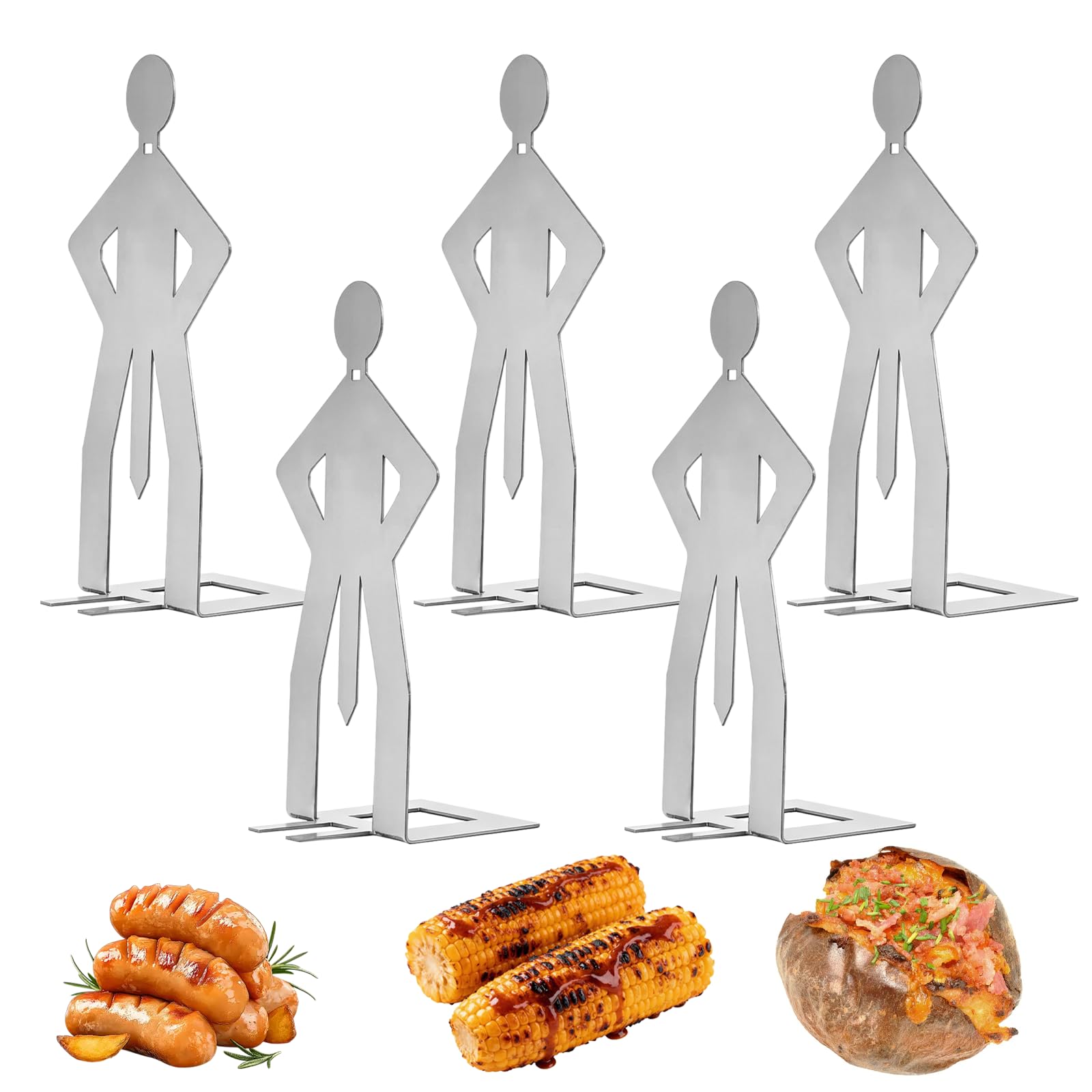 Sazesurrky Hot Dog Holder, 5 Pcs Funny BBQ Sausage Holders