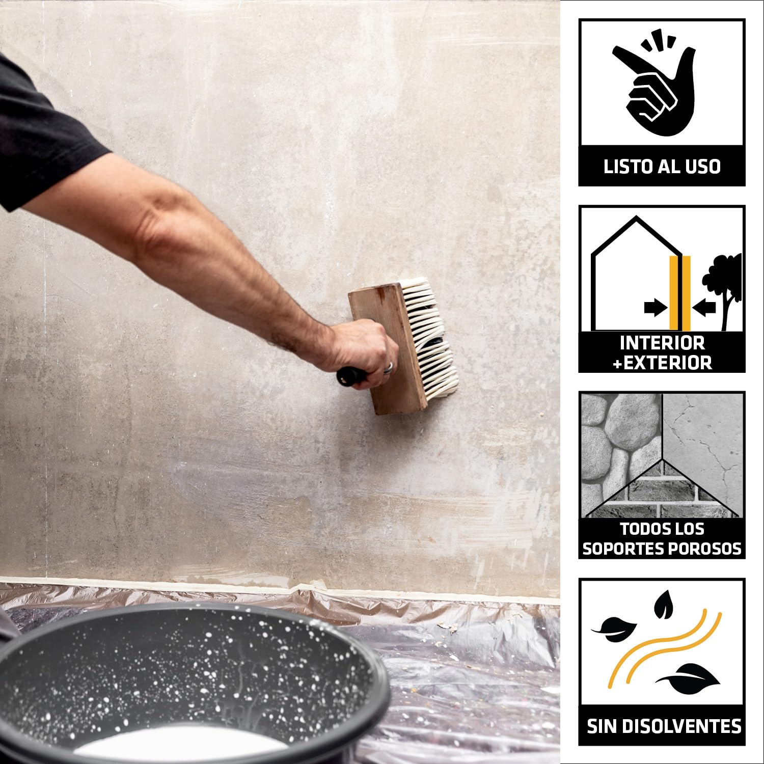 SIKA - Imprimación acrílica - SikaWall-08 Fijador - Blanco - Para fijar y sellar fondos de superficies porosas y mejor la adherencia de las pinturas - 2 kg — view 2