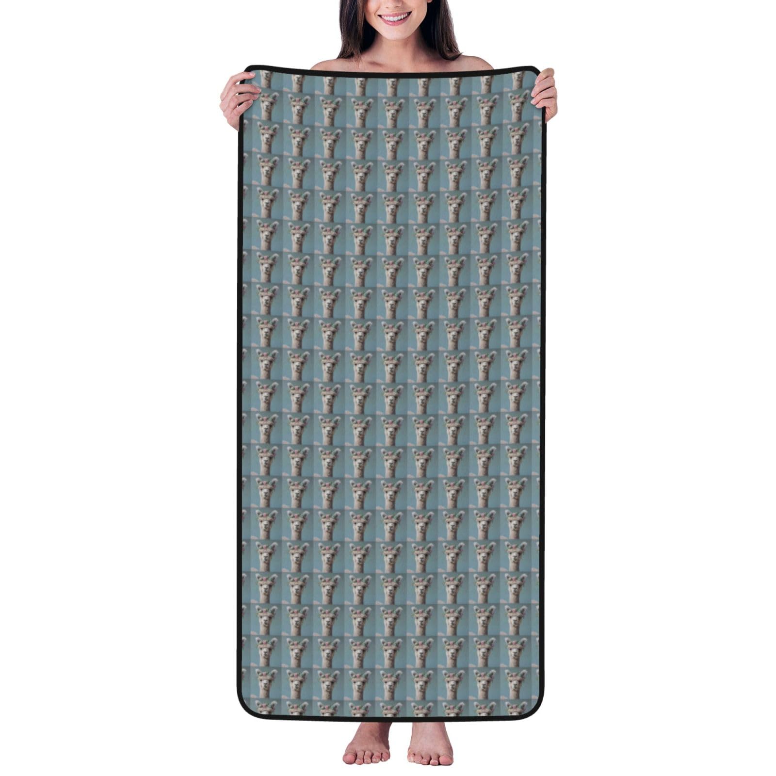 JBJGKHLP I Love Alpacas Print Women Men Couples Coral Velvet Bath Towel Ultra-Soft For Home Bathroom Travel