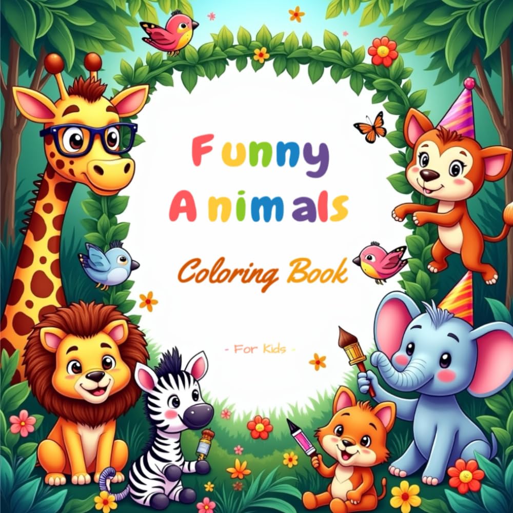 The Hilarious Animal Coloring Book: Fun, Silly, and Cute Animal Coloring Pages for Kids and Adults | Stress Relief and Relaxation