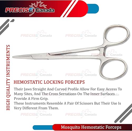 Miniatura 5 de Preciso Canadá 3pcs varios mosquitos Hemostat pinzas alicates recto dentado 4.5" + 5" + 5.5" economía grado acero inoxidable nuevo