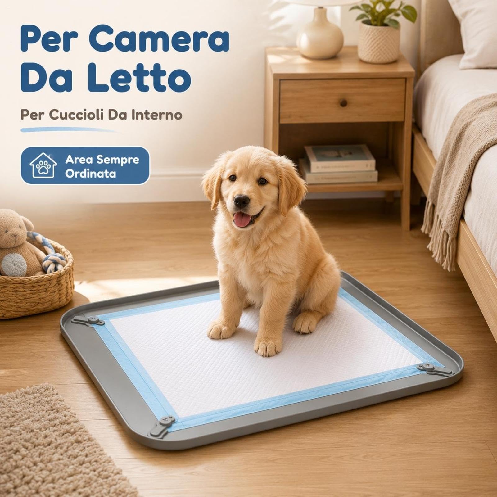 Porta Traversine Per Cani - Vassoio Igienico In Silicone Antiversamento | Bordo Alto Antigoccia E Antiscivolo | Per Appartamento, Camera O Soggiorno Su Qualsiasi Pavimento