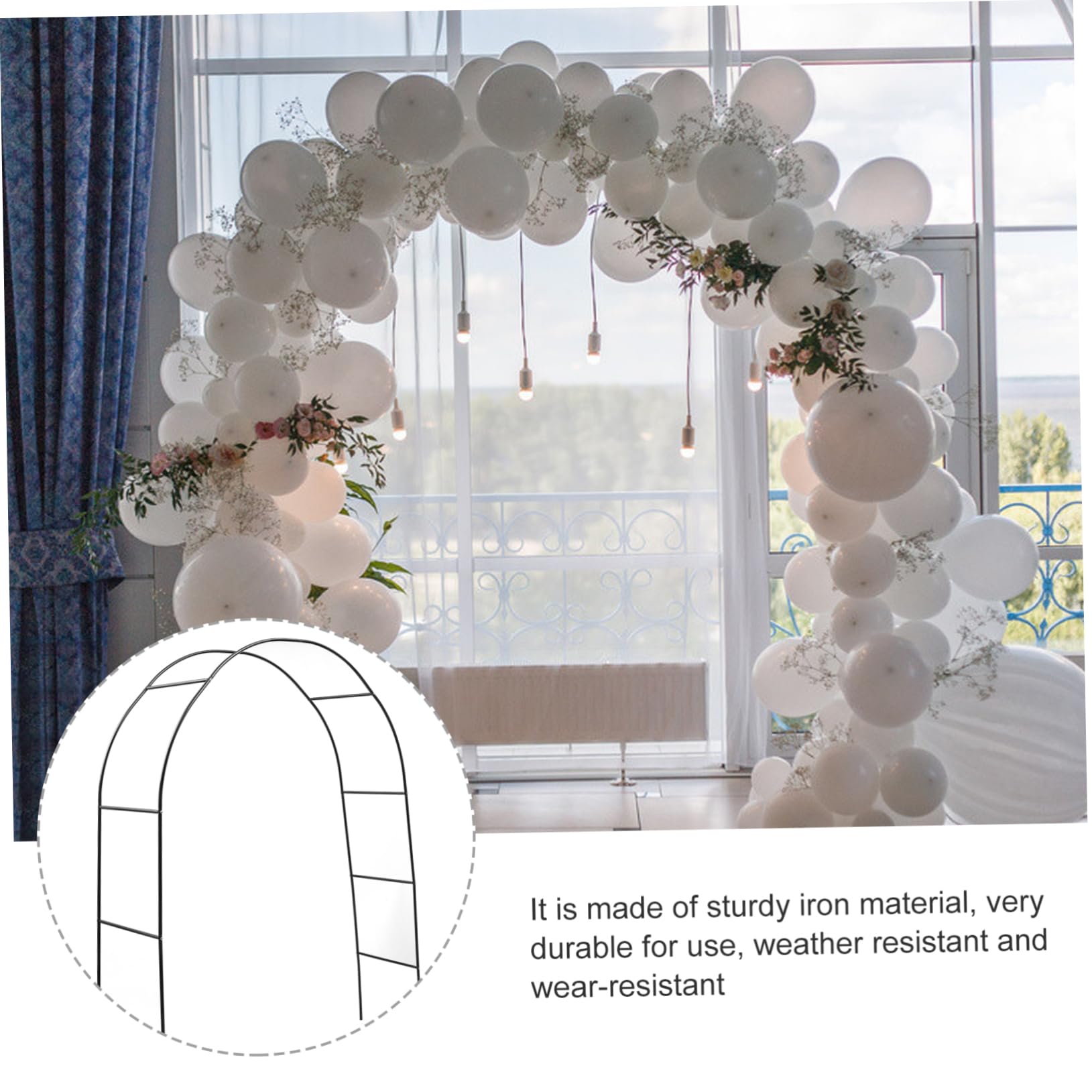 Hochzeitsbogen Gartenlaube Leichte Eisenpergola Dekorationsbogen Für Hochzeit Gartenparty Mit Abnehmbaren Abschnitten Metallbogen 80-100 Zeichen