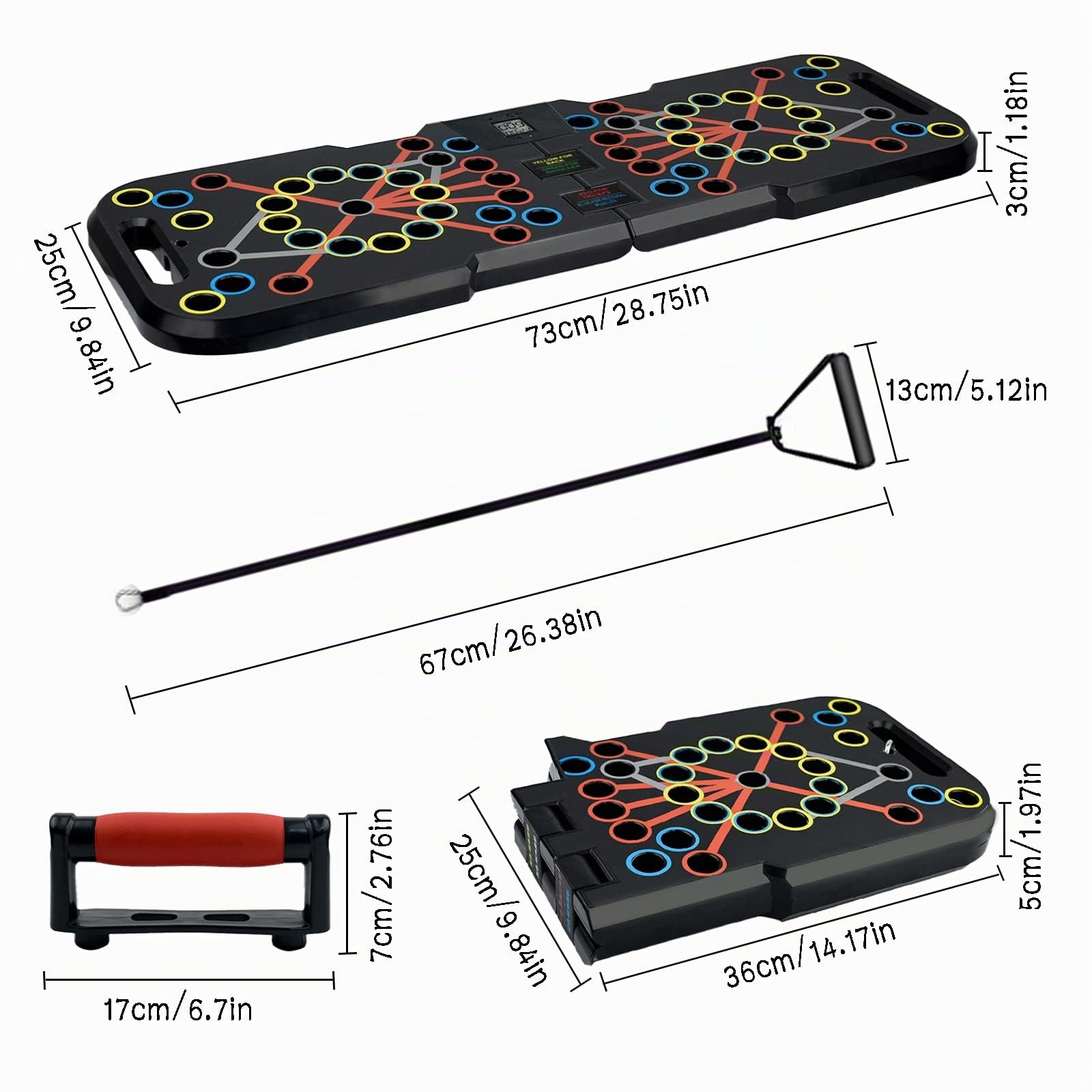 41 en 1 Push Up Musculation Push Up Board avec Poignée Compteur Intelligent＆Bande de Résistance Pliable Planche et Appareil de Fitness Système équipement d’Entrainement pour Les Muscle