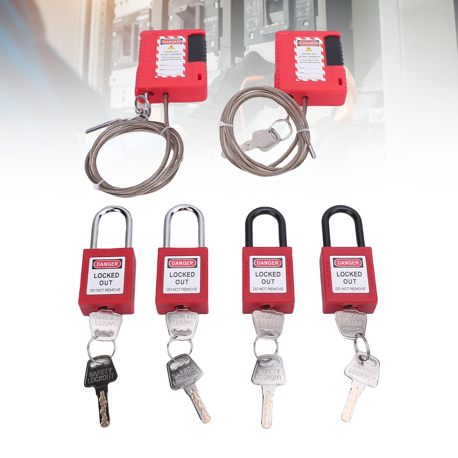 Kit de Etiqueta de Bloqueo Eléctrico Conjunto de Candado de Bloqueo Hasp Circuito Universal Bloqueo Loto Lote Safety Set para la Industria