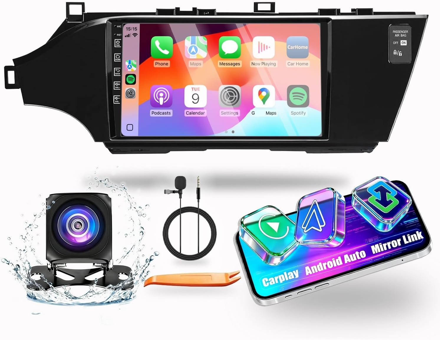 for Toyota Avalon 2013-2018 Car CarPlay Android Auto Navigation Stereo GPS Radio Reverse Camera Display 9" IPS Touchscreen Headunit Tablet Pad Media Player, if Applicable Quad Core 4G+64G