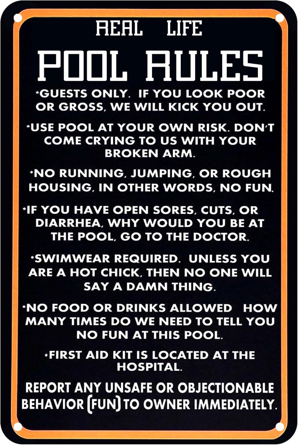 Pool Rule Metal Signs Pool Decor Outdoor Swimming Pool Backyard Bar Welcome To Our Pool Sign Pool Deck Accessories Poster Gifts 8 X 12 Inch