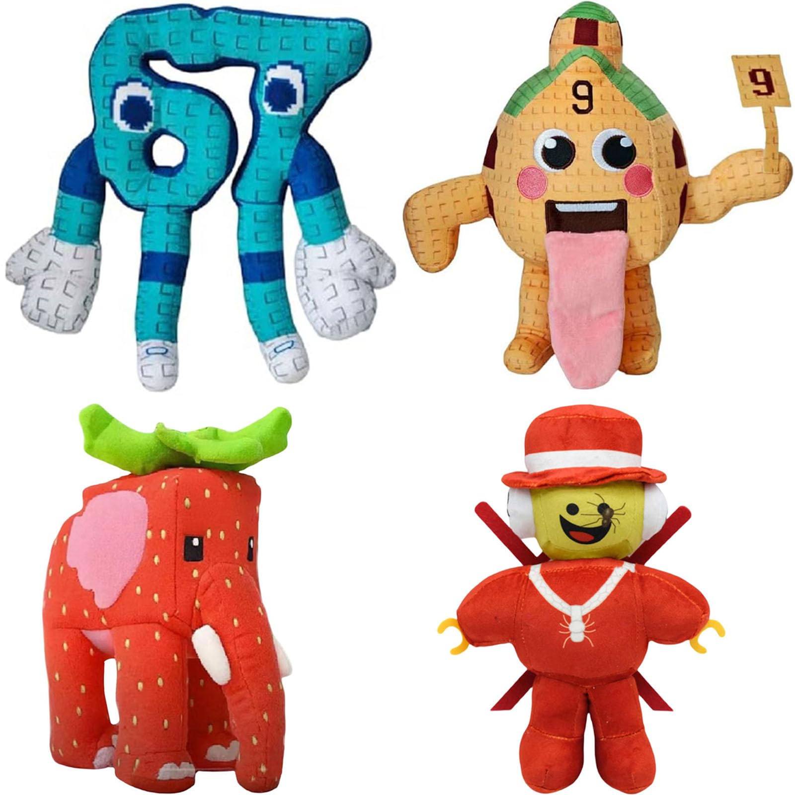 Steal a Brainrot Plush 67 Plush, Cute Funny Soft Stuffed Animal Toy, Emotional Support Plushie Pillow Doll, Collectible Gift for Fans, Kids & Adults (4-PCS)