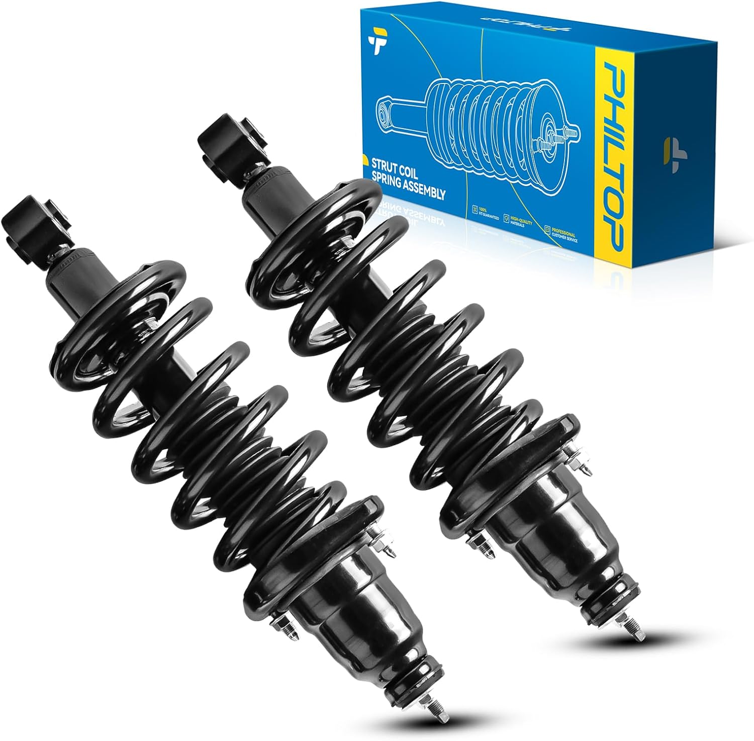 PHILTOP Rear Struts Shocks Absorber Fit For Element 2003 2004 2005 2006 2007 2008 2009 2010 2011, Complete Struts with Coil Spring Assembly, Quick Suspension Loaded Struts 171101L 171101R 2pcs 4SAA678 PTSAAS1106