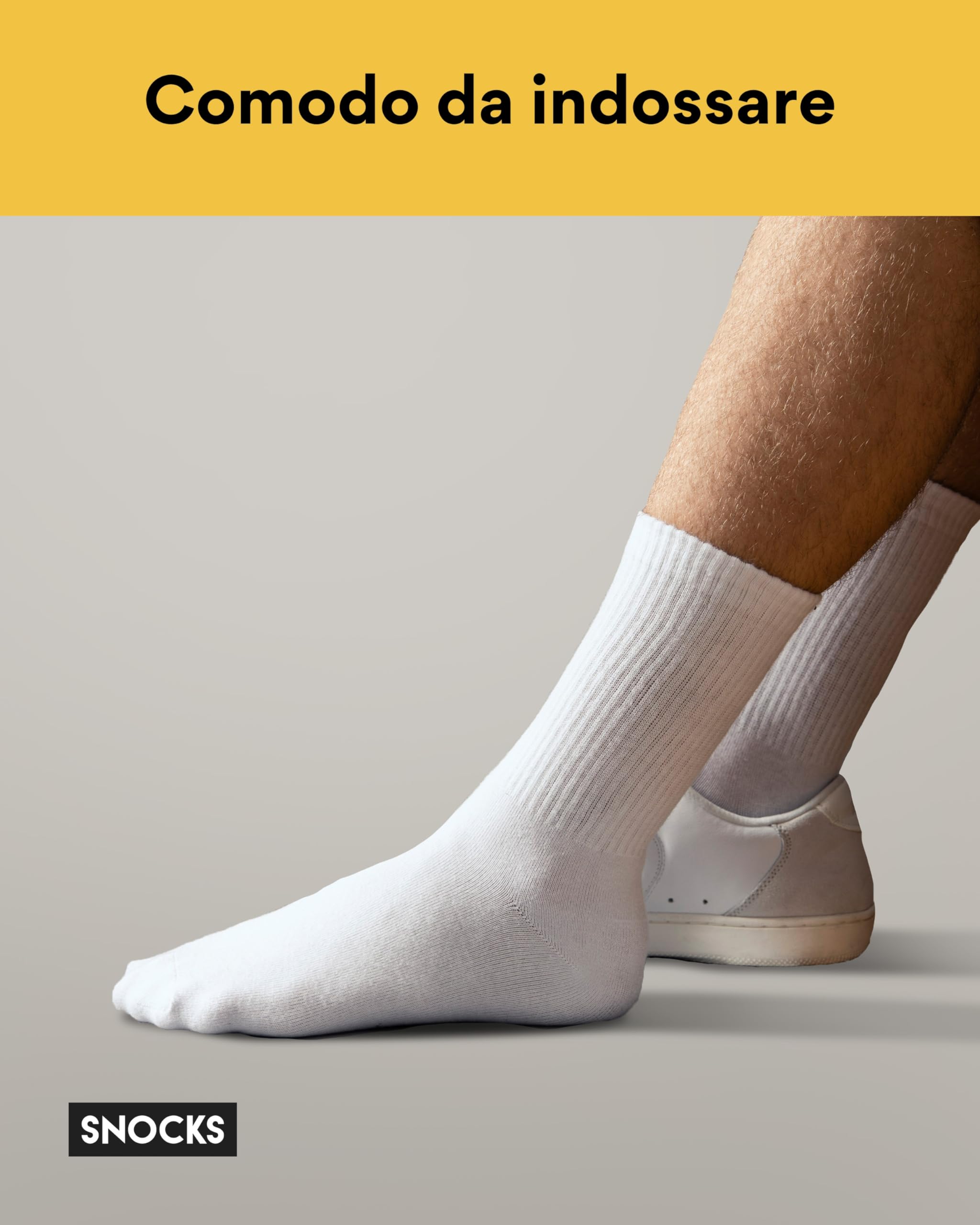 Snocks 4 Paia di Calze Spugna Uomo & Donna in Cotone Organico - Calze Uomo e Donna Sportivi Taglia 35-50 - Calzini Tennis Uomo Adatto ad Ogni Scarpe e ad Ogni Stile - Calze Palestra, Crossfit, Basket