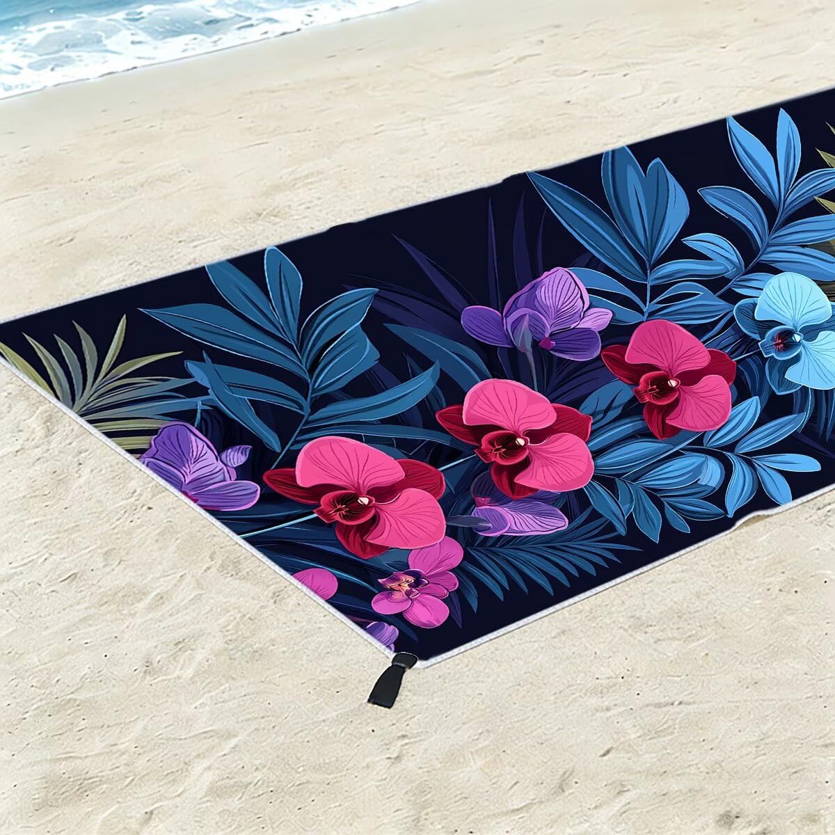 Ręcznik plażowy z mikrofibry, duży ręcznik plażowy 100 x 220 cm, 2 sztuki, damski ręcznik gimnastyczny szybkoschnący, odporny na piasek ręcznik z mikrofibry, lekkie ręczniki gimnastyczne na prezent