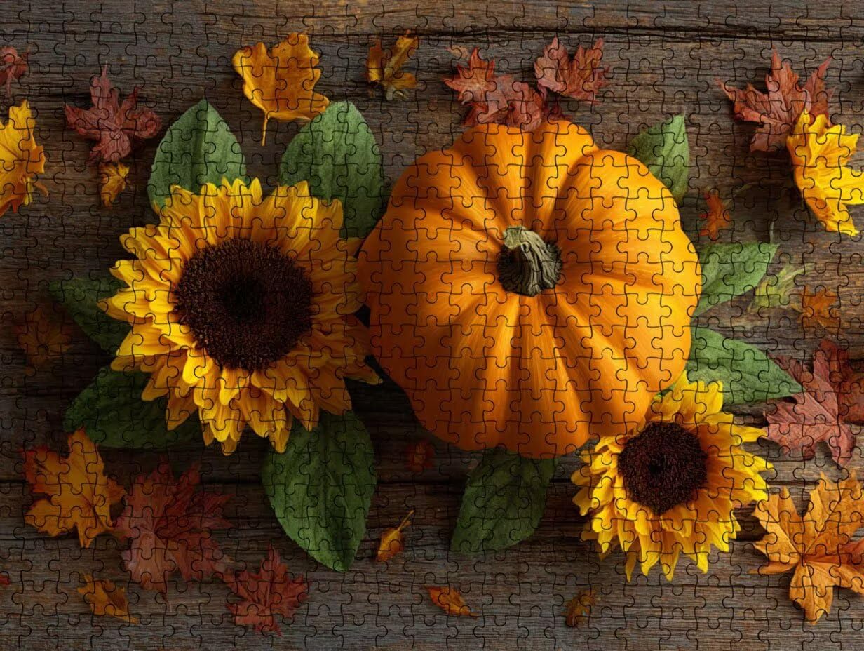 Puzzle per Adulti 6000, Zucca Girasole, legno Classico Puzzles LDYQS6-444