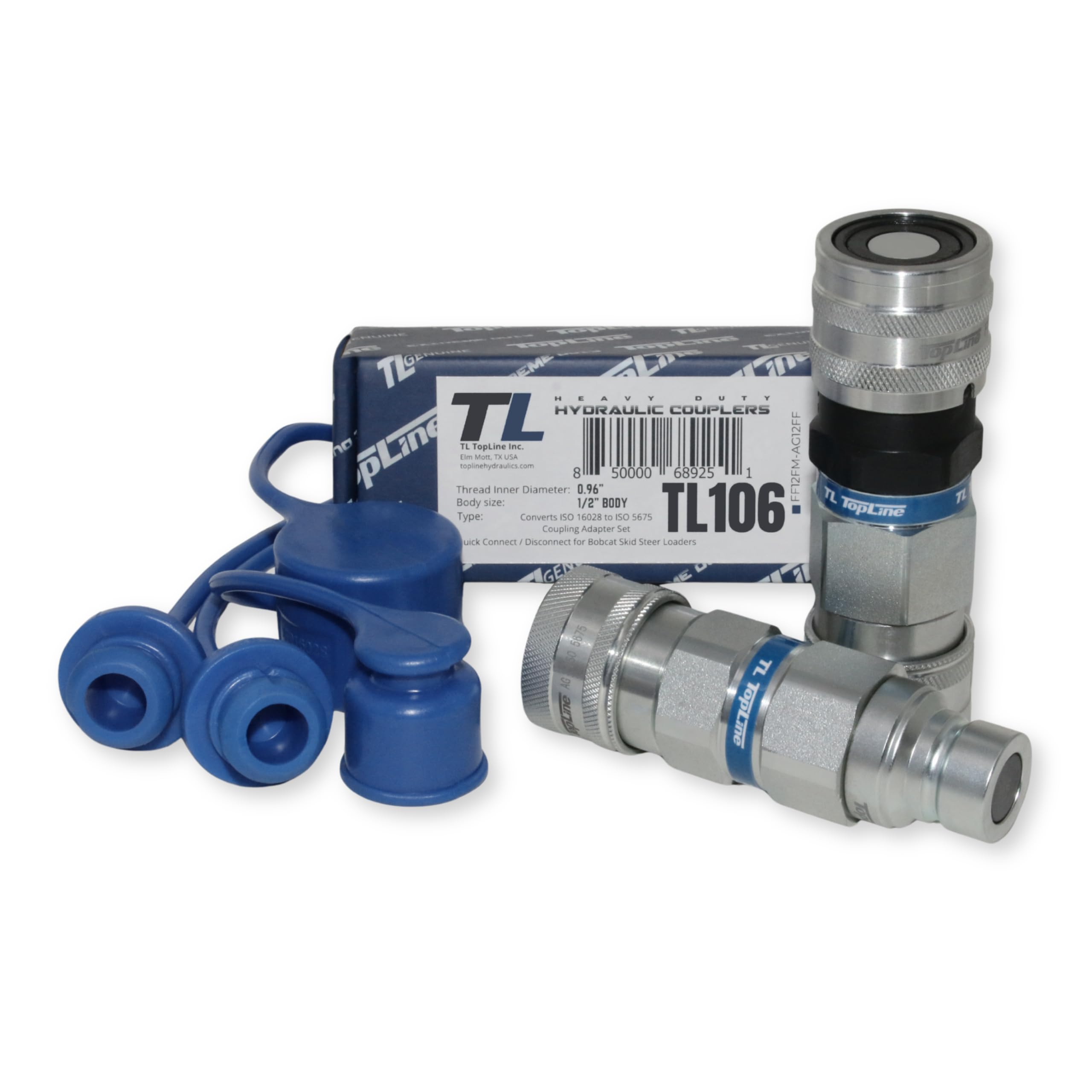 TL106 Hydraulik-Schnellkupplungsadapter-Set, flache Oberfläche zu AG-Stil