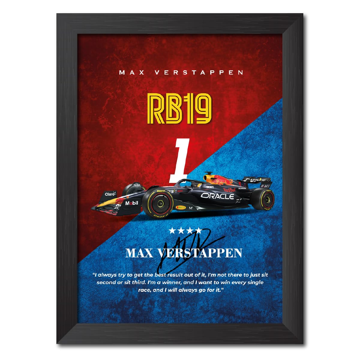 F1 50×70cm 大型ポスター　在庫ラスト TenorArts Max Verstappen Poster Frame F1 Racing Car RB19 Formula