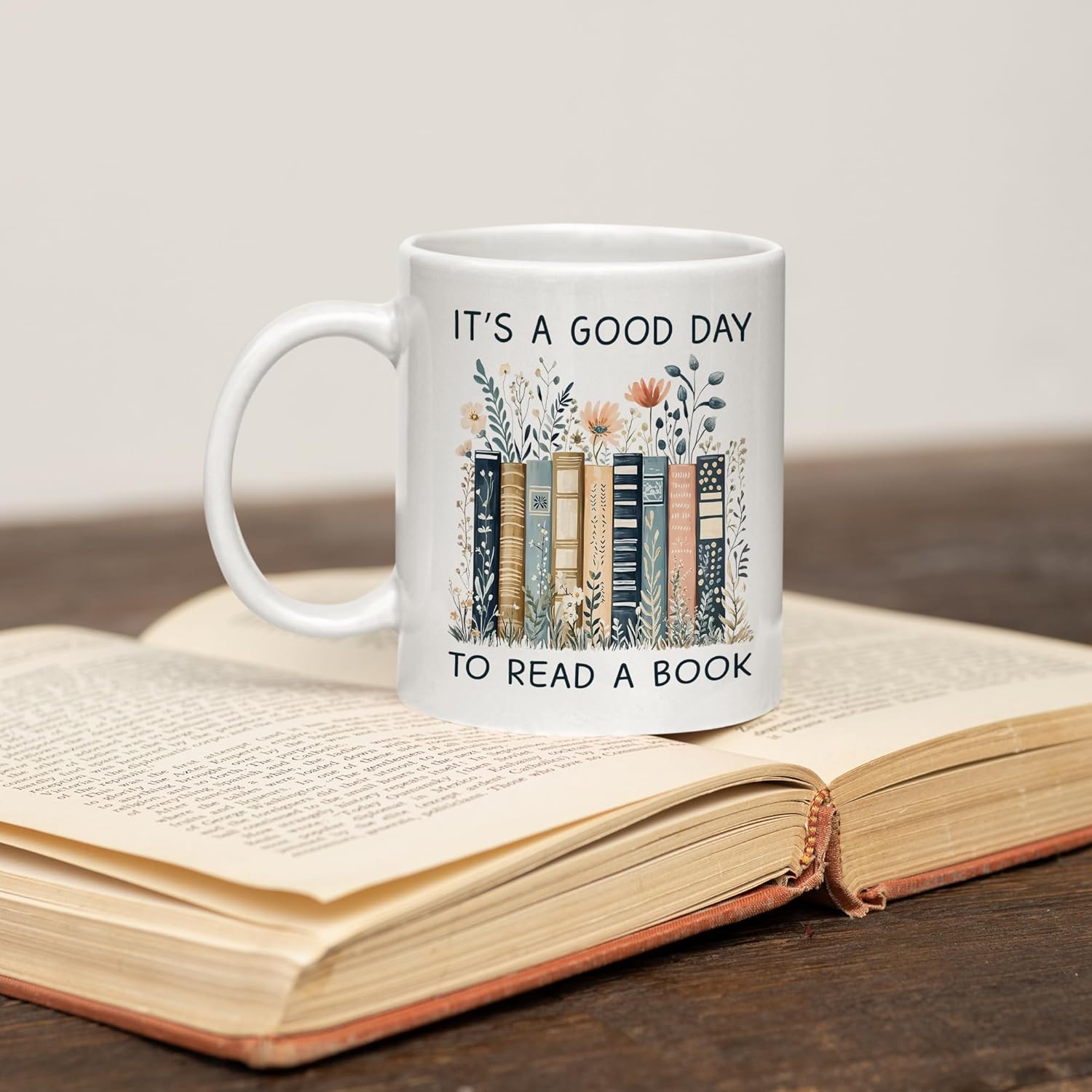 Gifts For Book Lovers Women - It’s A Good Day To Read A Book Mug, Bookish Coffee Mug with Stacked Novel Design, Bookworm Mugs for Readers, Birthday Gifts for Books Lovers Women - Image 6