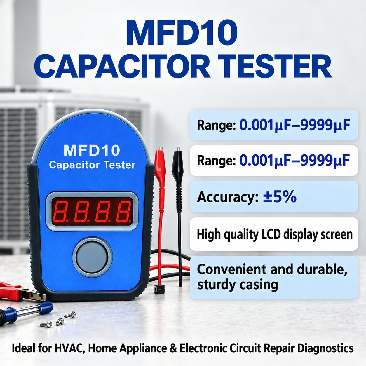 Capacitor Tester - Digital Meter for HVAC & Electronics -4