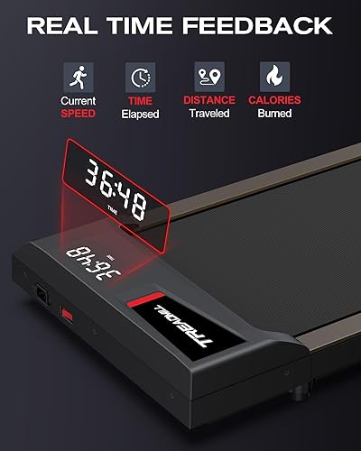 Miniatura 3 de Adjustable Incline Treadmill Walking Pad 320 lb Weight Capacity, Under Standing Desk Walking Pad for Home Office, Wide Long StrideNo Assemble