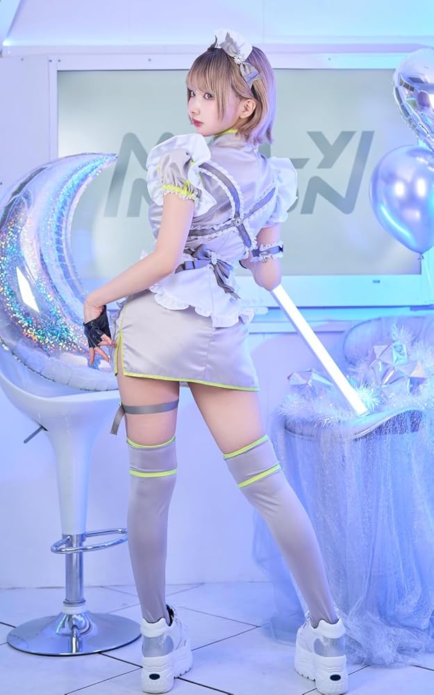 Amazon.co.jp: [Malymoon] コスプレ サイバー メイド ウエイトレス