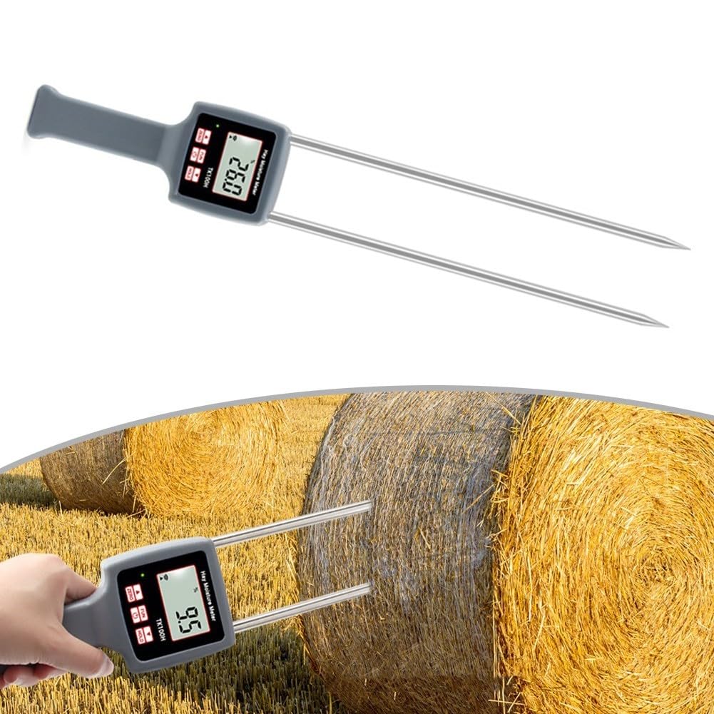 Hay - Misuratore di umidità per grano e paglia, con misurazione accurata basata sulla conducibilità e design portatile con retroilluminazione LCD