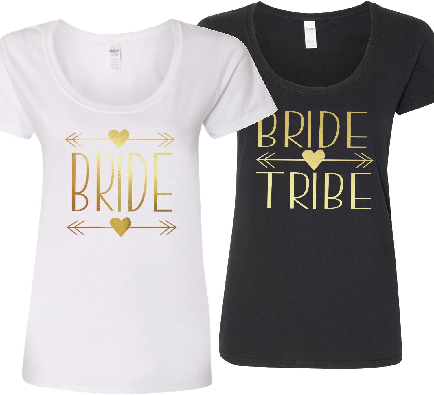 Bride Tribe Hen Party Ladies T-Shirts Deep Scoop Neck Tshirt Top