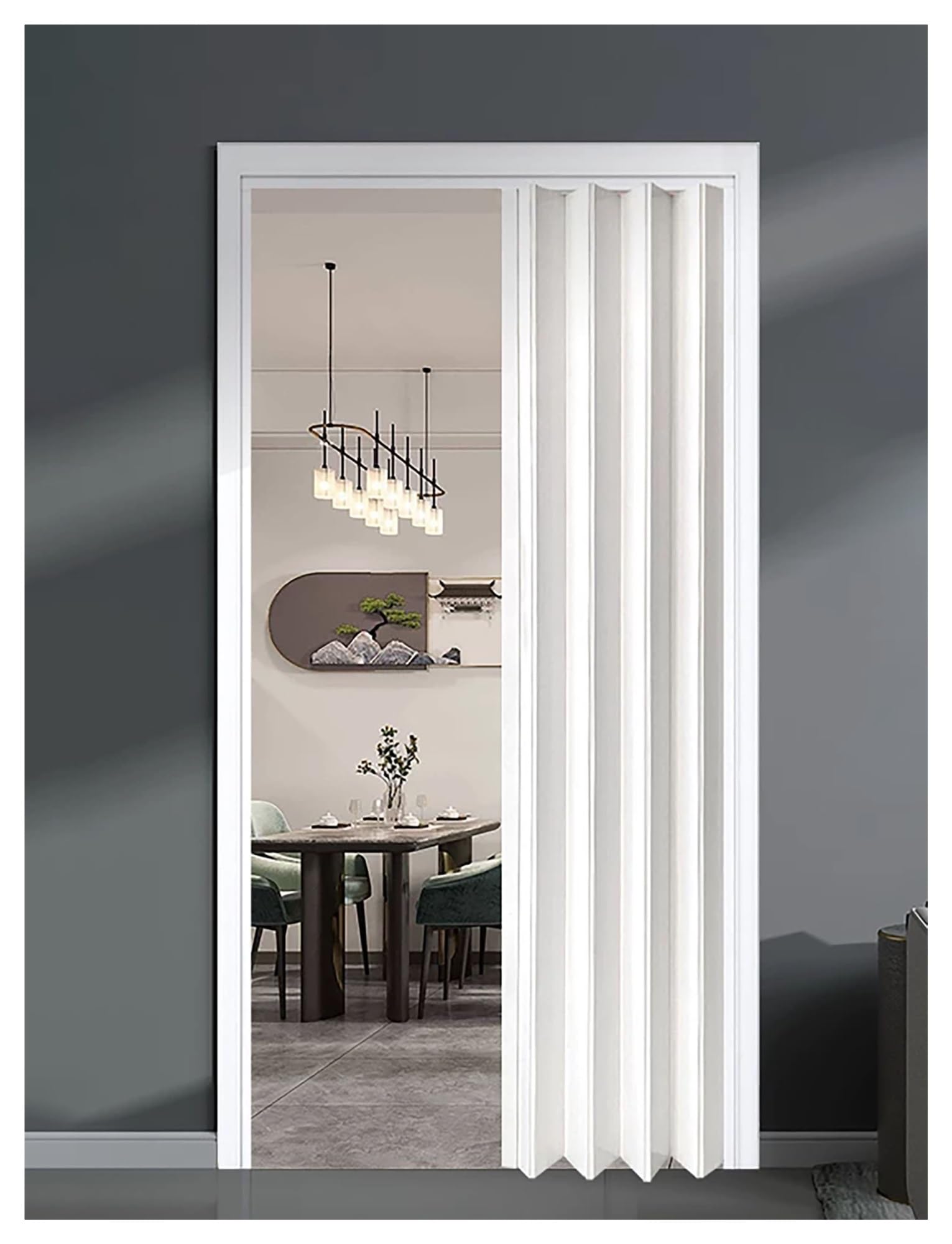 Porte de séparation PVC de cuisine pliable pour optimiser l'espace du salon