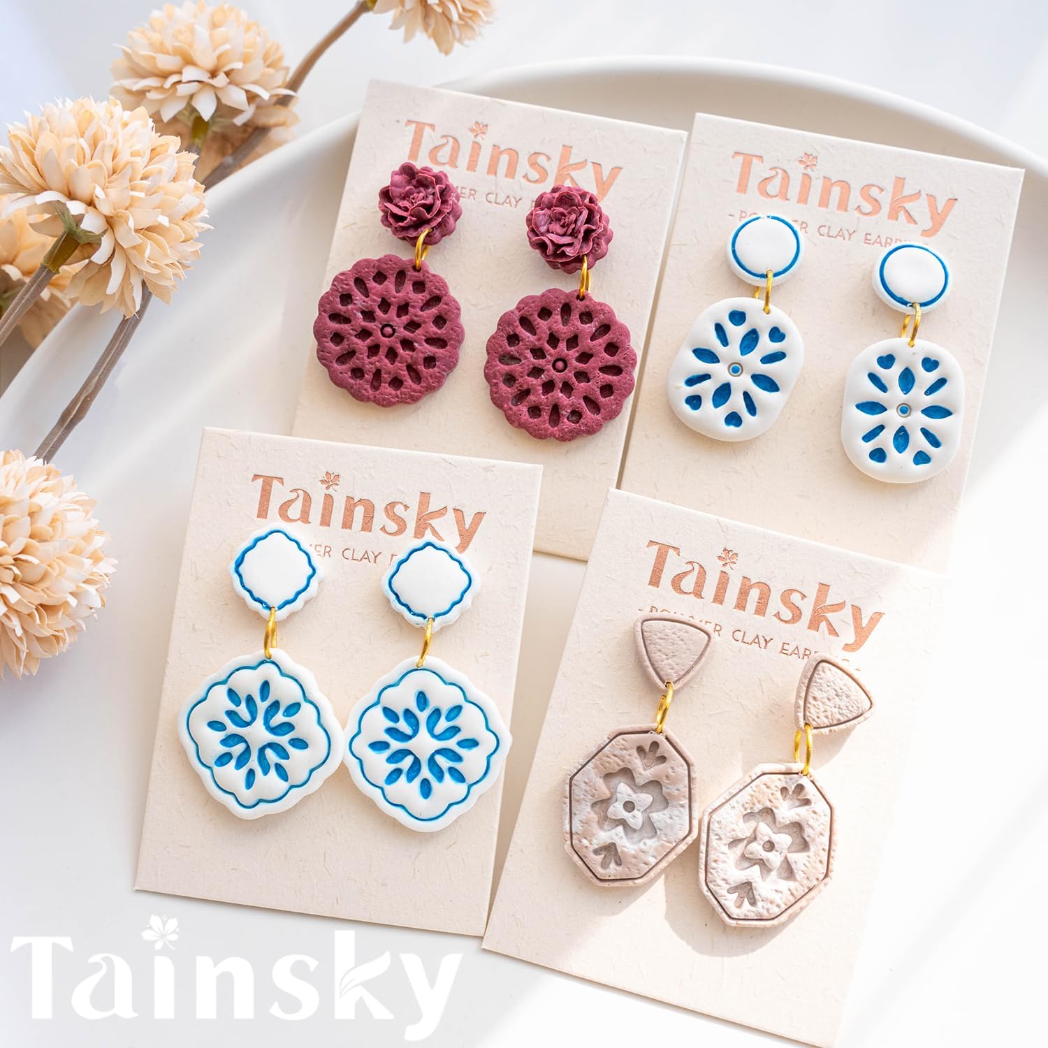 TAINSKY Organic Shape Clay Earring Cutters, 14 Pcs Boho Polymer Clay Cutters - Image 3