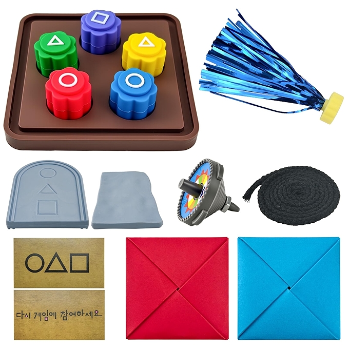 韩国传统游戏组合 - 含Jebi chagi、Gong-gi、Biseokchigi等家庭旅行游戏