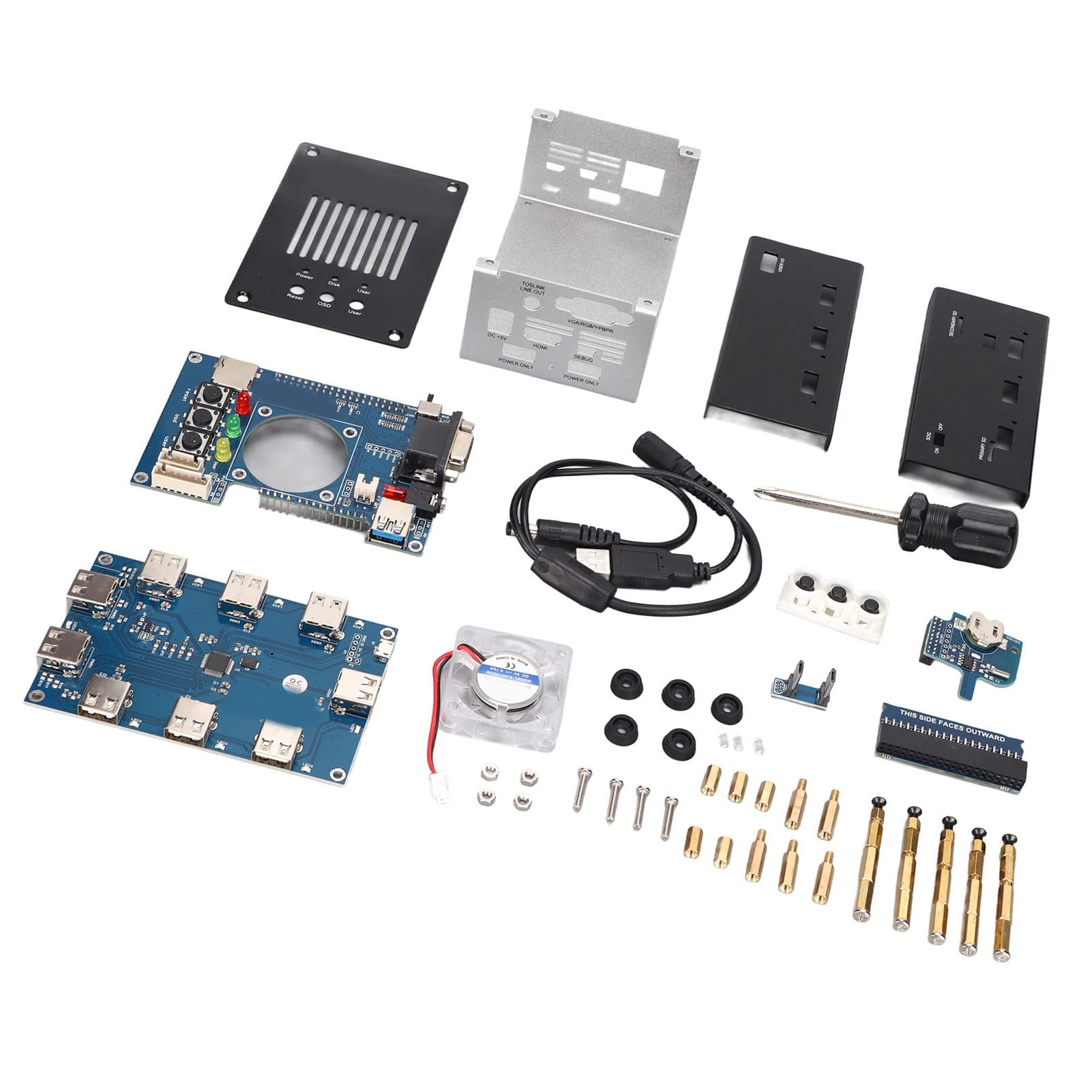 Zestaw Metalowej Obudowy FPGA do Samodzielnego Montażu, Płytka IO 32MB SDRAM, Zestaw Koncentratora USB V2.1 z obudową ze Stopu Aluminium, Idealny do Projektu Open Source Terasic DE10-Nano
