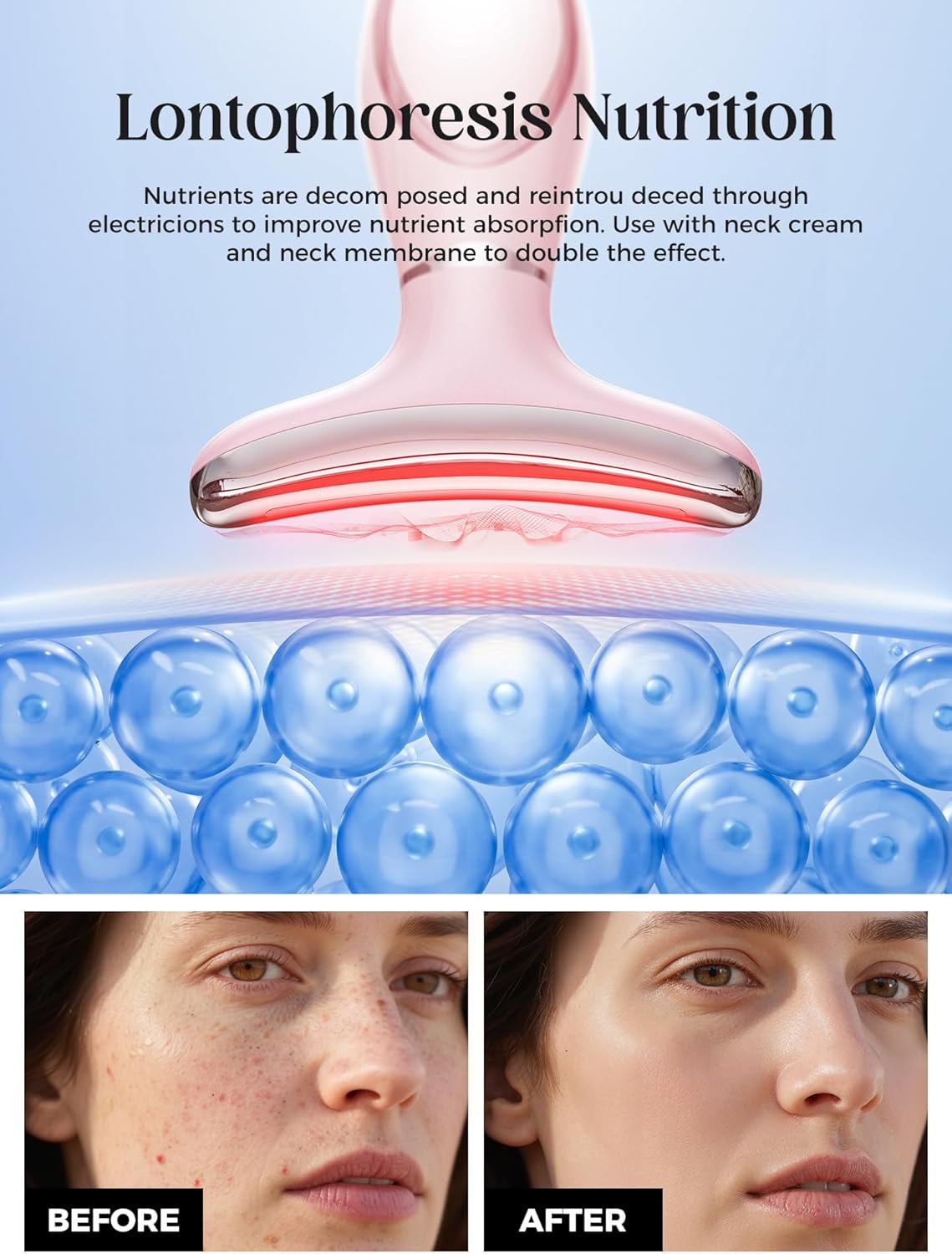 Red Light Therapy for Face & Neck, Face Massager Tool for Anti-Aging, Skin Facial Sculptor, 7-Color LED Phototherapy Device with Lifting, Heat & Vibration, Firming, Rechargeable Beauty Tool - Image 2