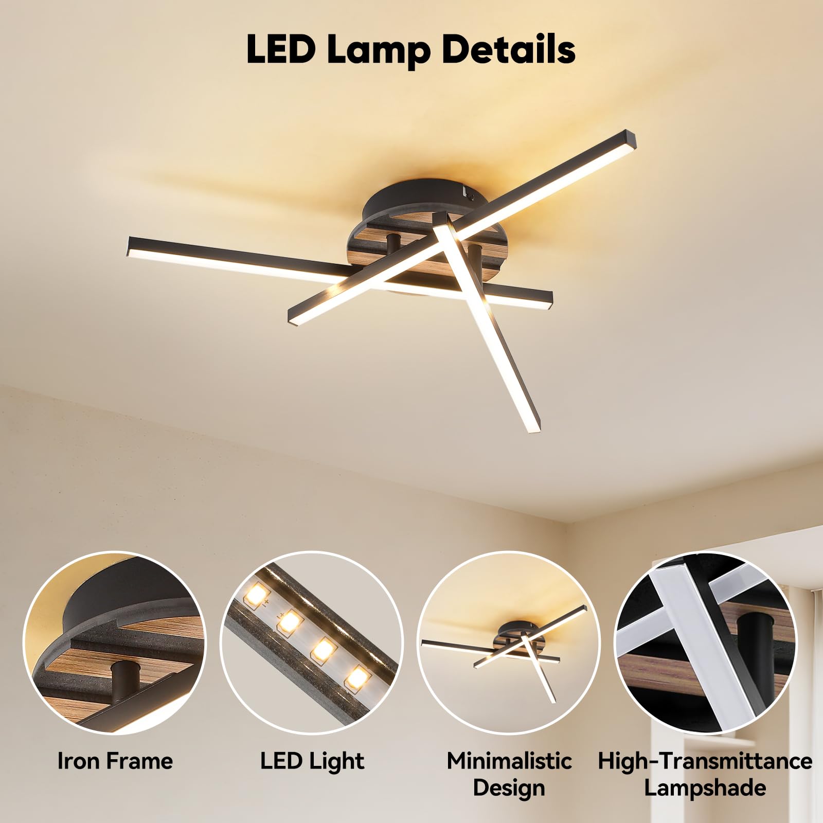 4781265 Moderne Plafonnier LED 3000K Lampe Plafond
