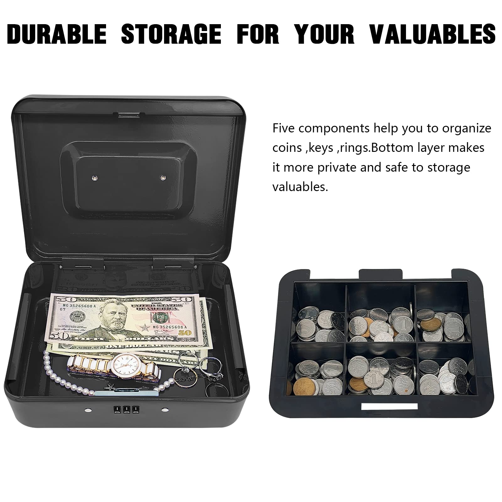 Steel Cash Box with Combination Lock - Image 4