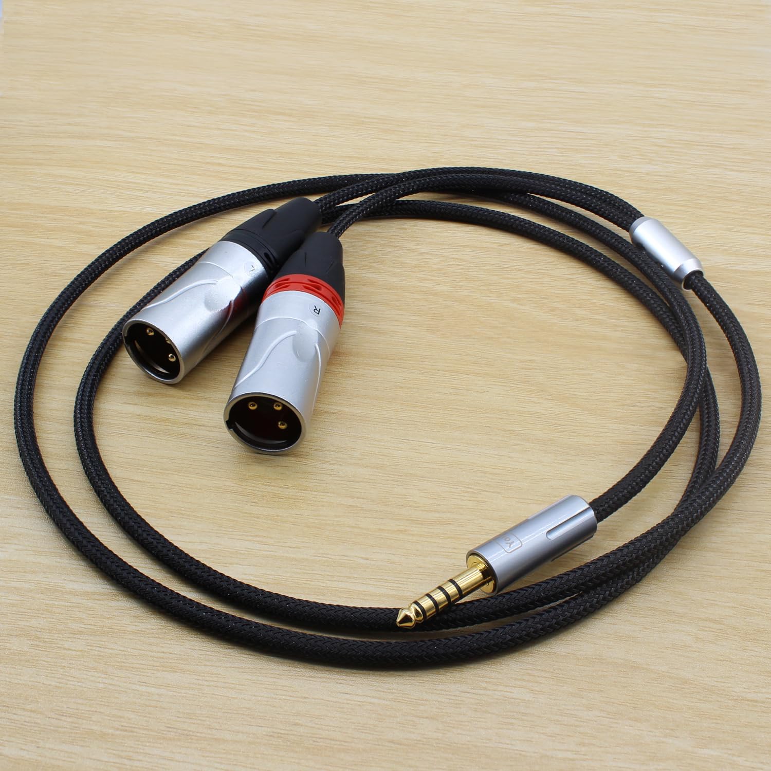 Youkamoo Adattatore per cuffie audio bilanciato da 4,4 mm a doppio XLR maschio con cavo placcato argento da 4,4 mm a XLR (1,2 m)