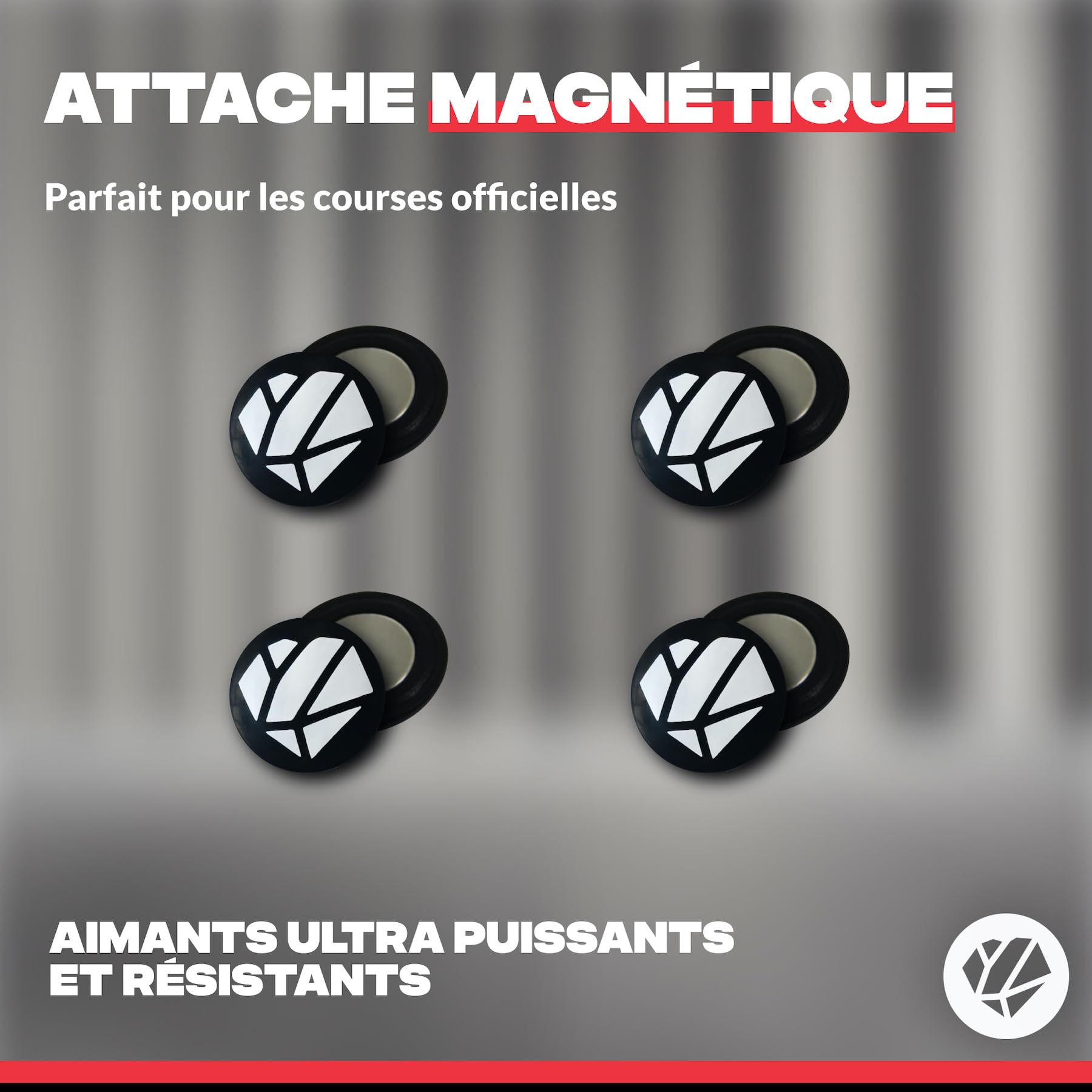 Shapeheart Porte Dossard Magnétique - Remplace Les Épingles, 4 Paires d'Aimants - Running, Trail, Triathlon, Équitation - 20 g, Universel Tout Tissu - Dossard Intact, Vêtements Préservés