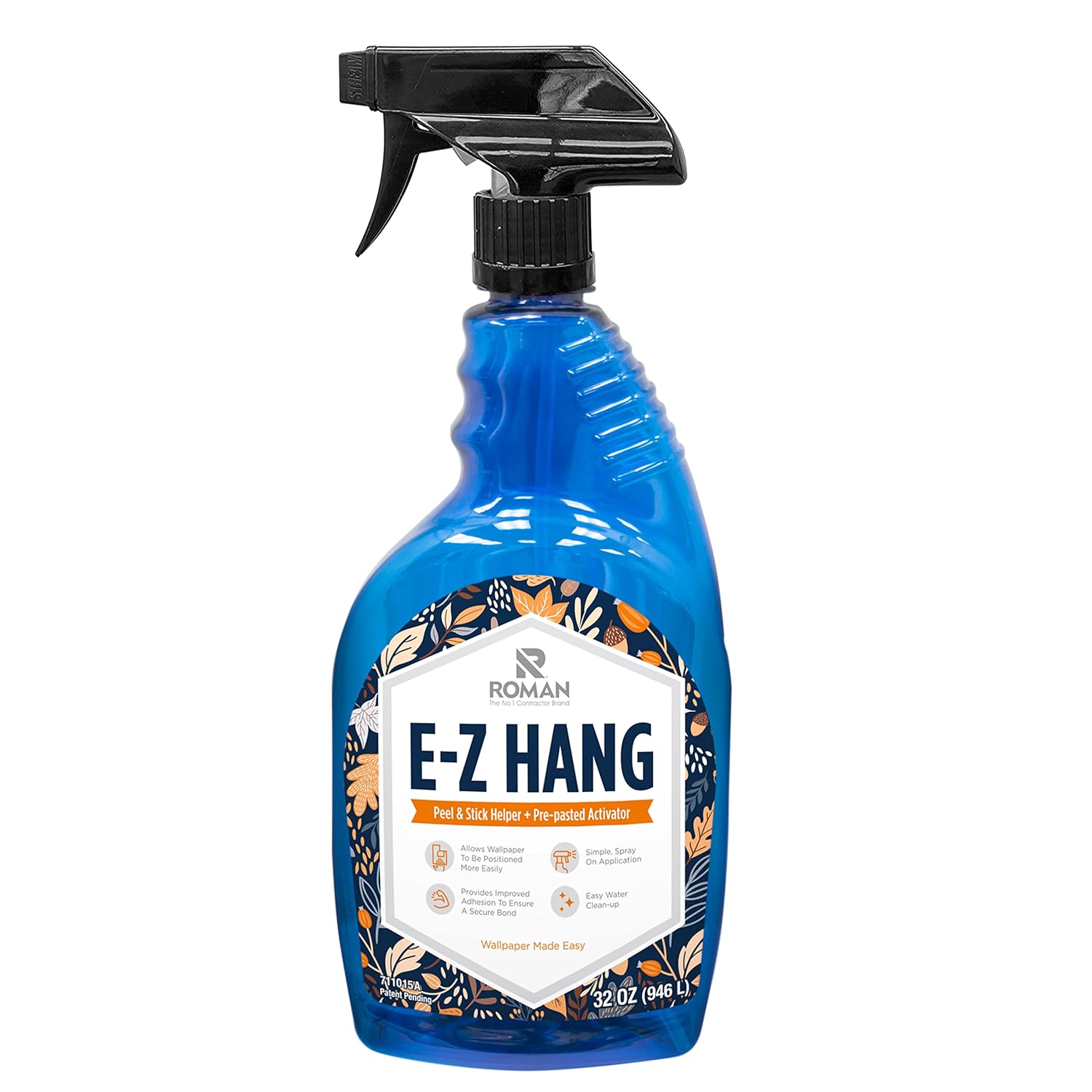 Romans E-Z Hang Peel Stick Wallpaper Helper Pre-Pasted Activator Clear Non-Staining 32 Fluid Ounces
