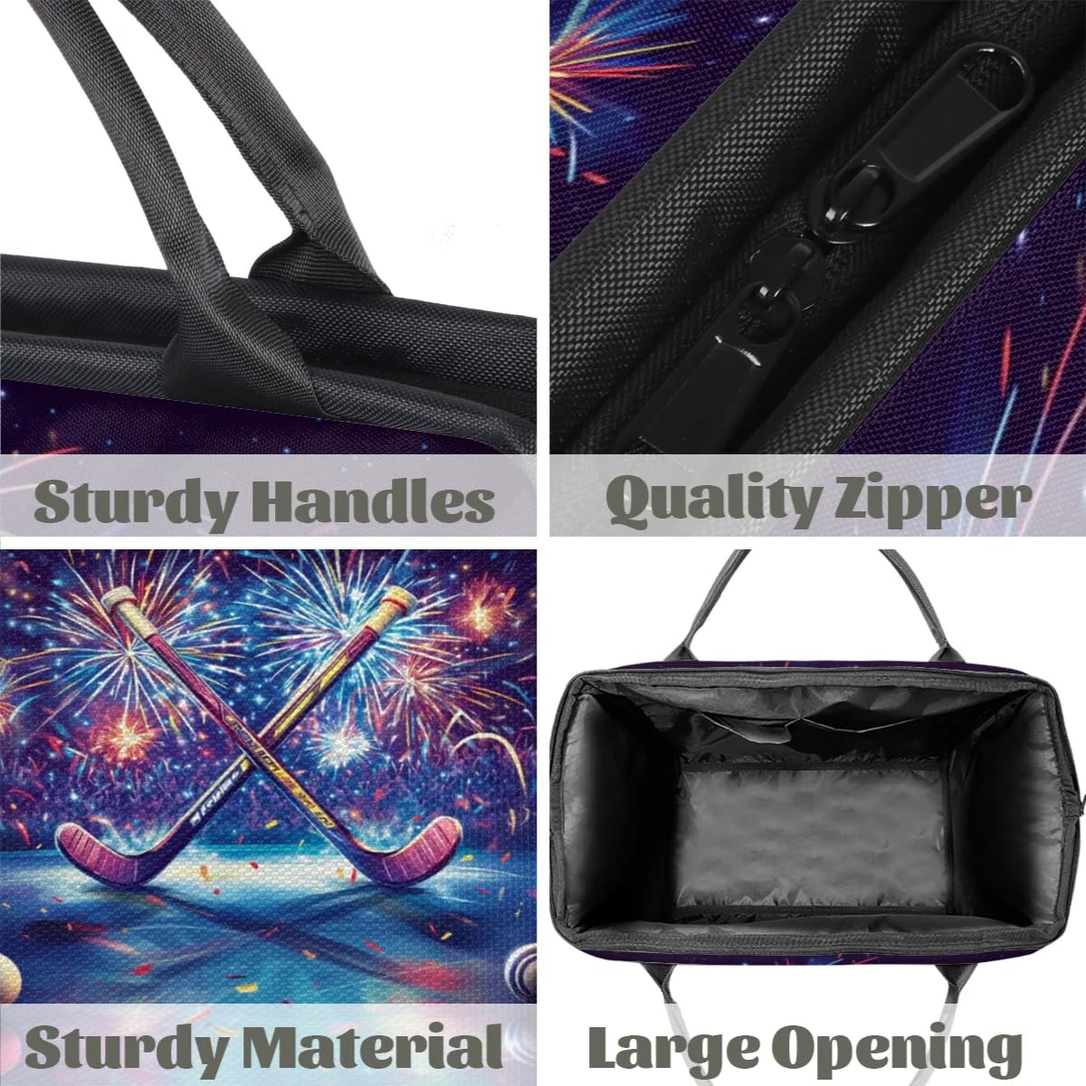 Sac de sport de hockey pour femmes, hommes, enfants, garçons et filles, sac de week-end, sac fourre-tout de 24 L, sac fourre-tout pour sport, gym, yoga, couleur, Big, Organiseur de sac