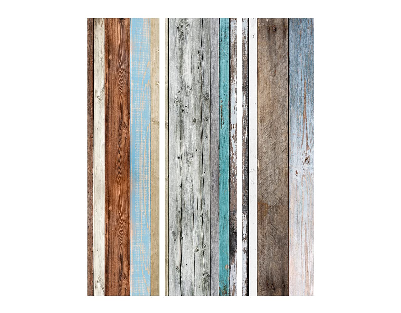 murando - Paravent Raumteiler Holzoptik, 135x172 cm, 3-teilig, Wohnzimmer