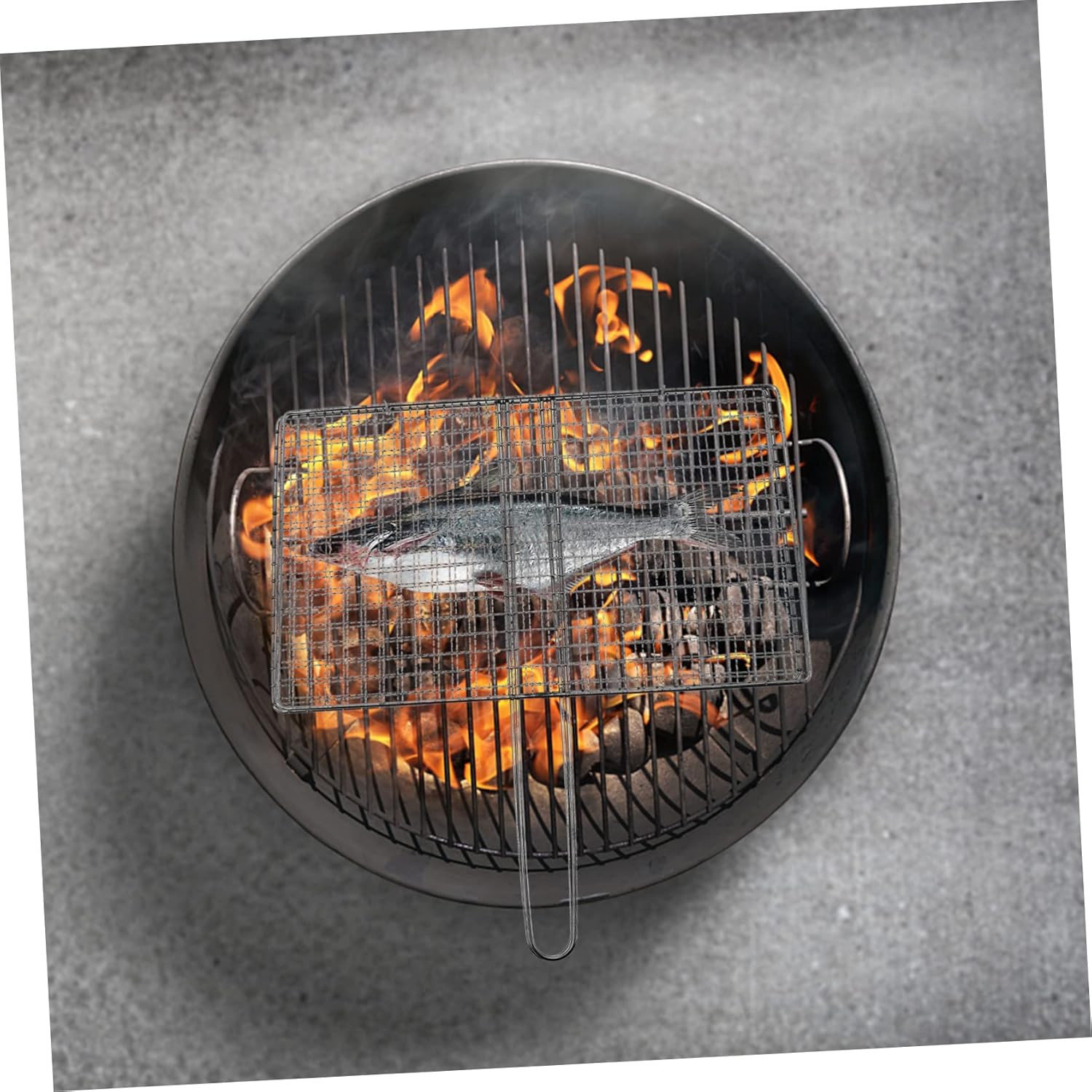 Grill Accessory Fish and Vegetable Clip Beef Grilling Mesh Rack Camping BBQ Tool Stainless Steel