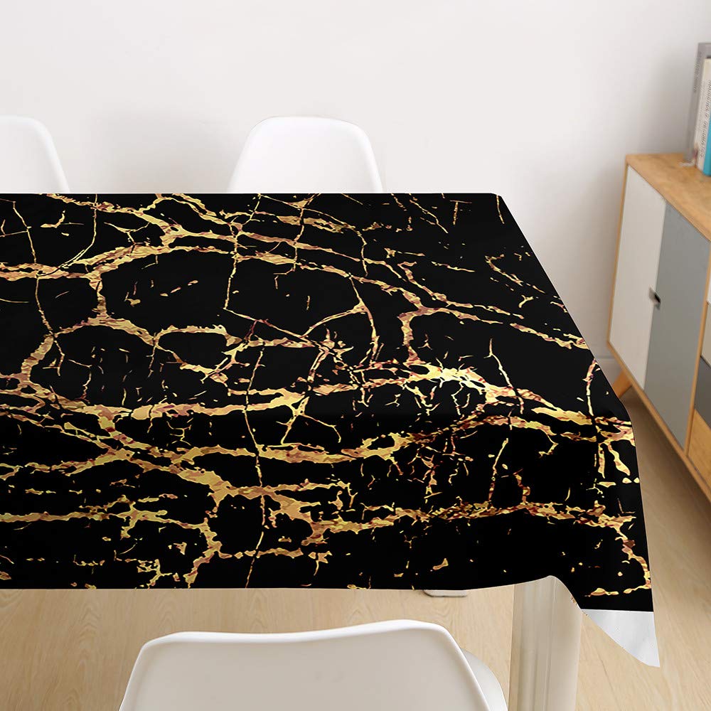 Mantel rectangular impermeable antimanchas de fácil cuidado moderno con estampado de mármol, tela de poliéster para el hogar, cocina, jardín, 140 x 200 cm (A)
