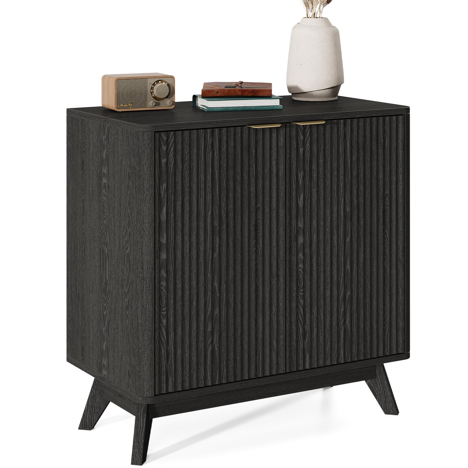 Captain Winters 29'' Sideboard Buffet Cabinet with Storage, Fluted Cabinet with Rounded Corners, Modern Buffet Table Accent with 2 Doors for Coffee